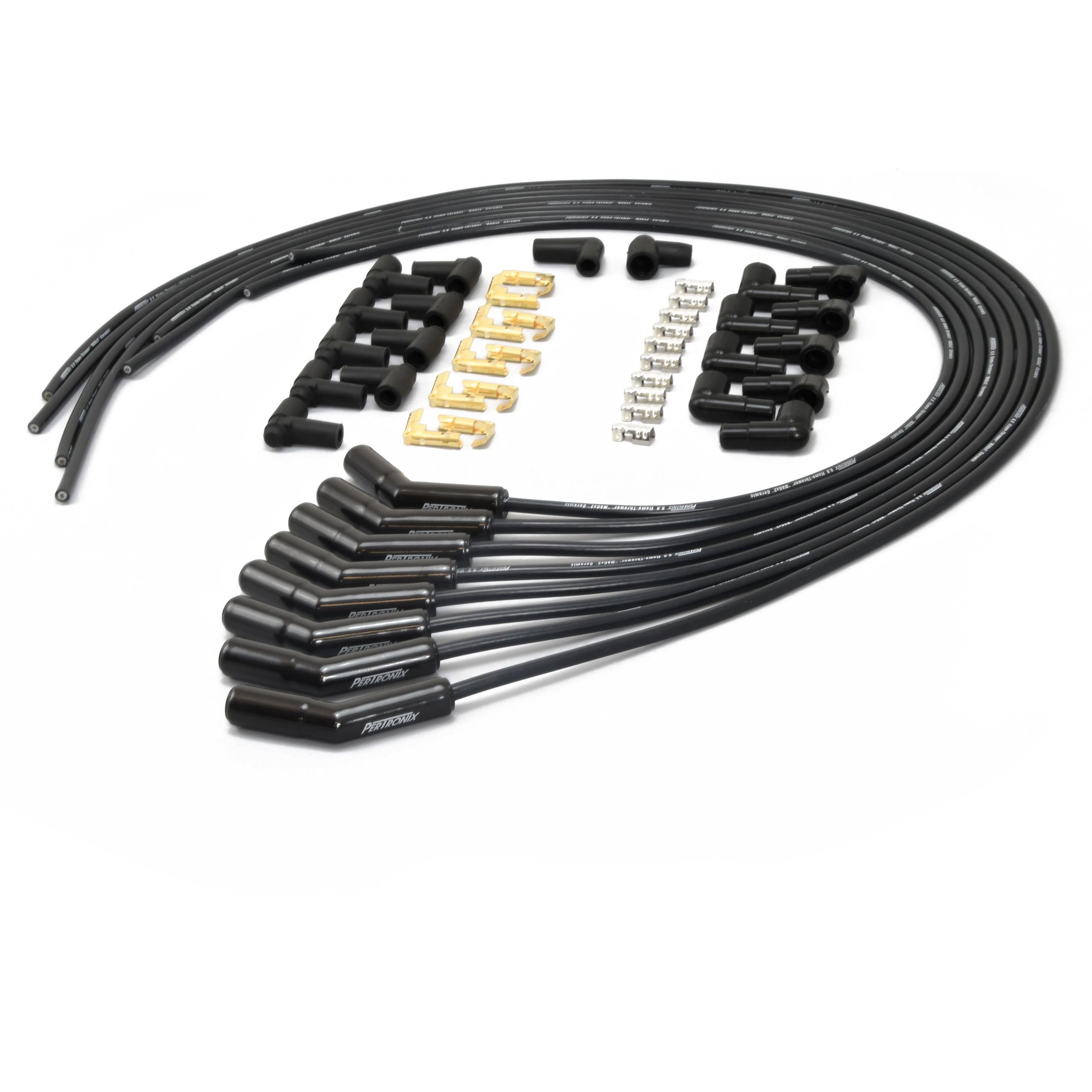 Pertronix Universal 45 Degree Plug Wires with Black Ceramic Boot - 828215HT