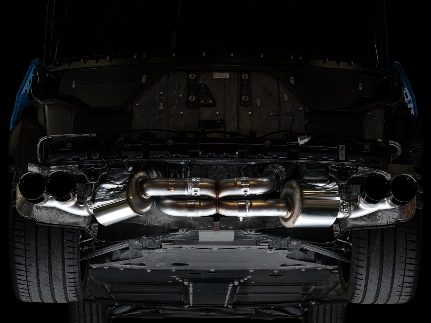 AWE Touring Edition Exhaust - Quad Diamond Black Tips (2020-2024 Corvette C8) - 3015-43159