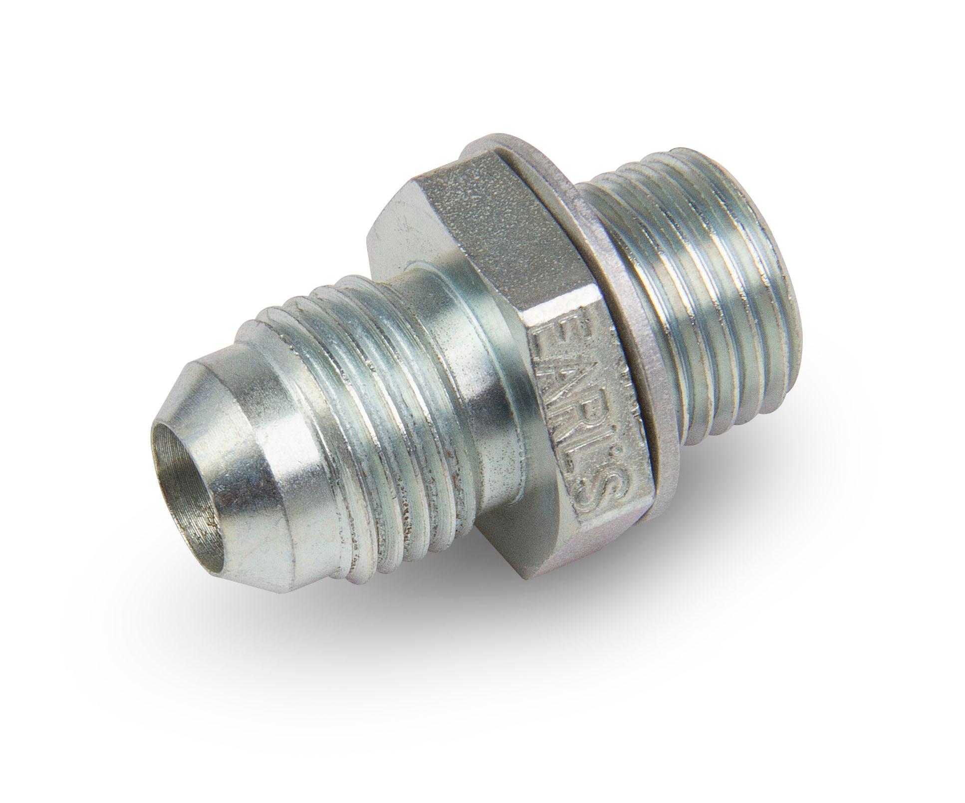 Earls Straight Transmission Oil Cooler An To Npsm Adapter - Size: -6An Male To 9/16-18 In. Npsm Male - Short - Front - For 09 And Later 4L80E Trans - Nickel Plated Steel - Bagged Pkg - - 961982ERL