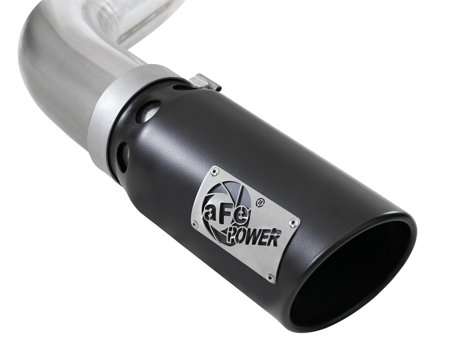AFE Large Bore-HD 4 IN 409 Stainless Steel DPF-Back Exhaust System w/ Black Tip Ford F-150 2021 V6-3.0L (td) - 49-43143-B