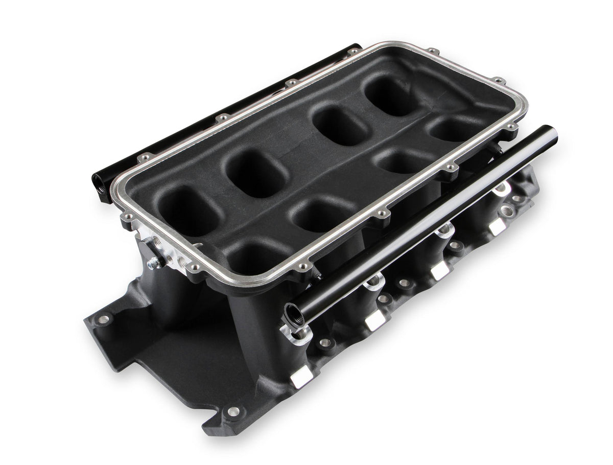 Holley 8.2" SBF Ford Hi-Ram EFI Manifold Base-Black.  - 300-274BK