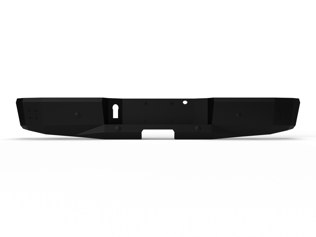 ICI Rear Bumper 35lb shell, reinforced 3/16 inch 5052 Aluminum plating - steel brackets (2015-2022 F150) - AL-RBM85FDN