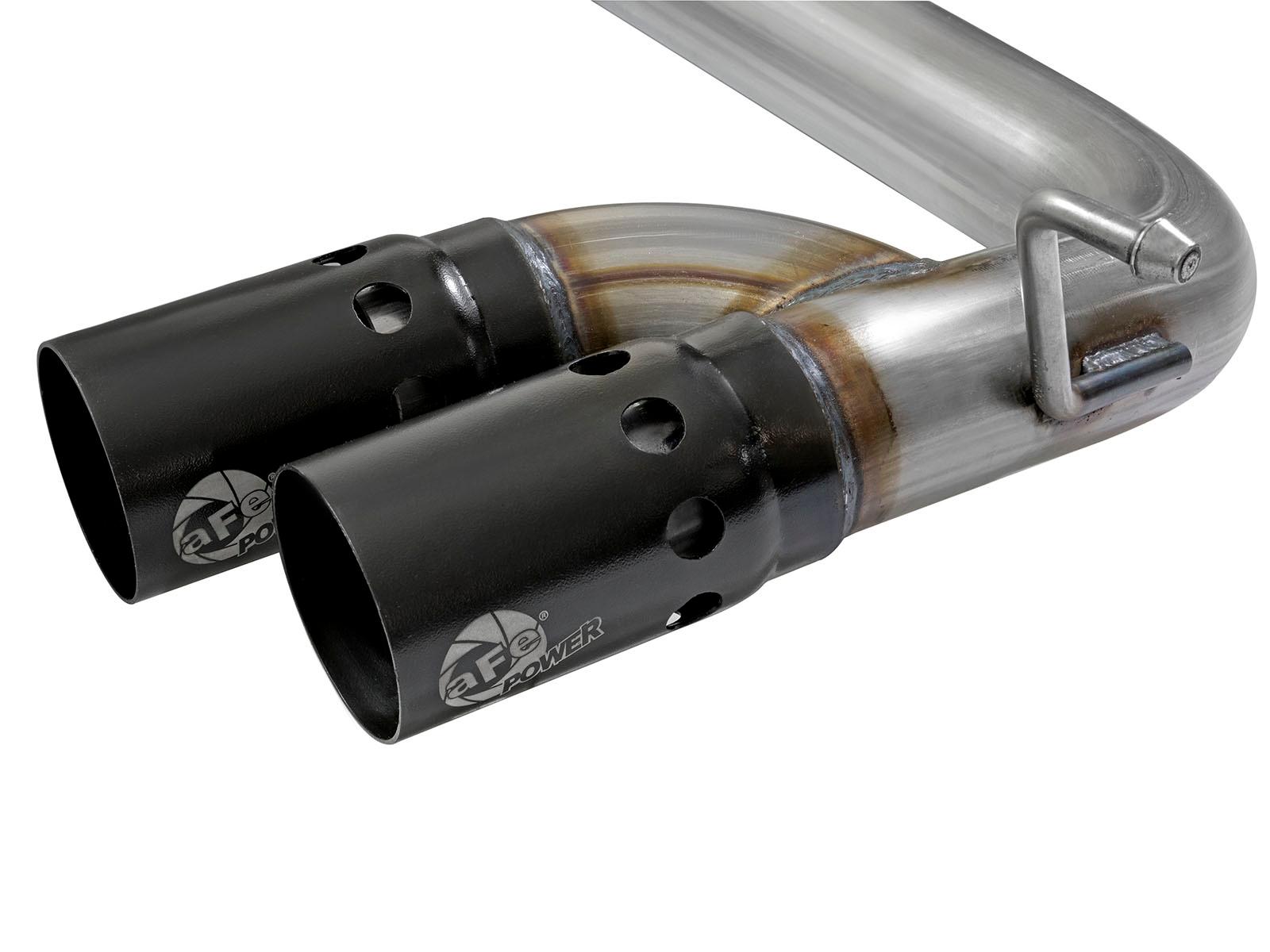 AFE Rebel Series 3 IN 409 Stainless Steel DPF-Back Exhaust System w/Black Tip (2016-2020 Colorado, Canyon) - 49-44065-B