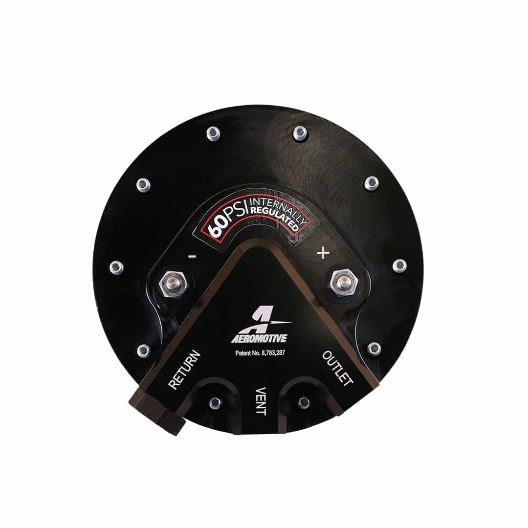 Aeromotive EFI Returnless Phantom 200, 58-60 PSI Internally Regulated. ORB-06 Outlet and Vent Ports. Requires AN-06 Supply Line and High Flow Filter. - 18398