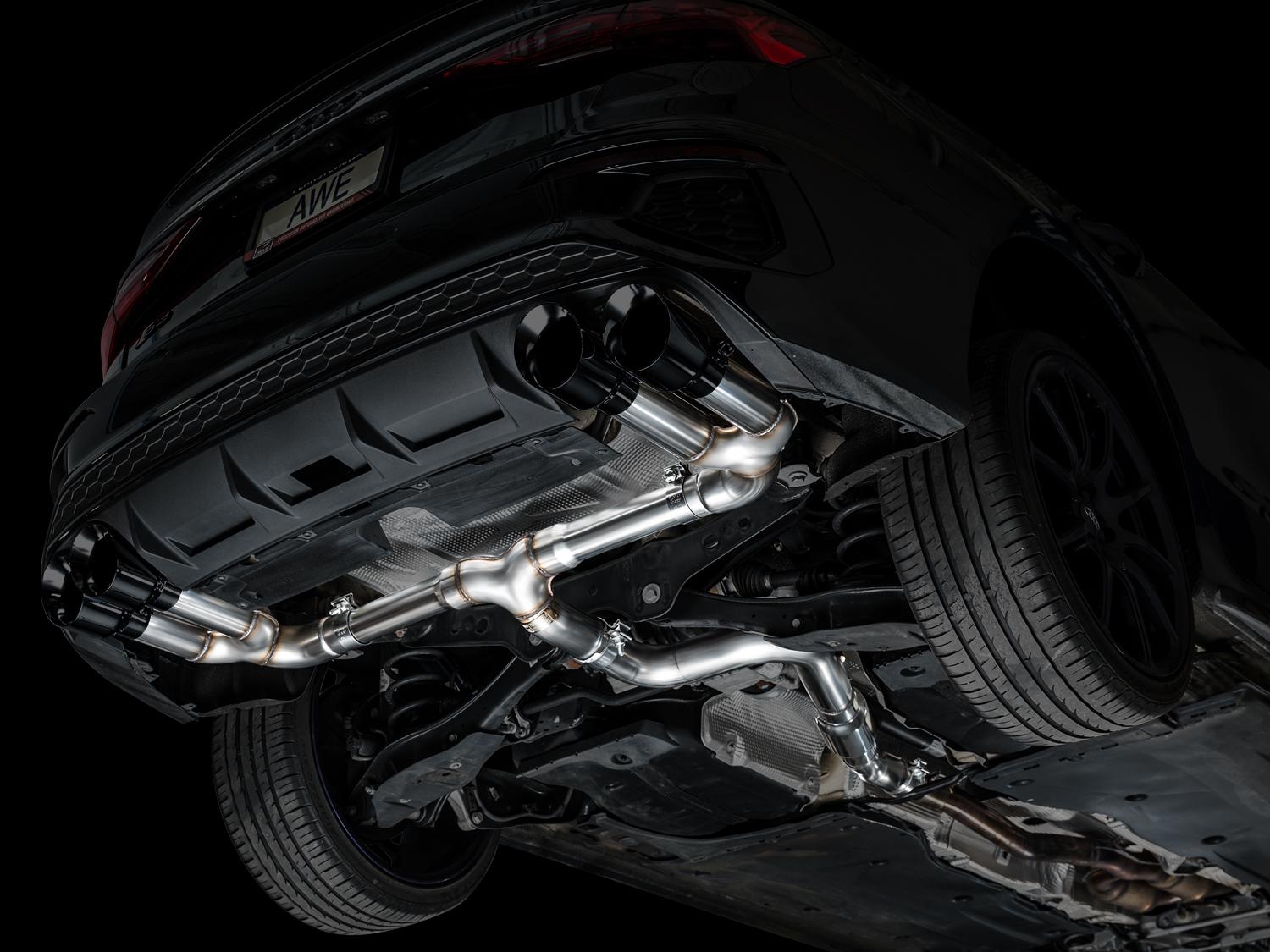 AWE Track Edition Exhaust for Audi 8Y S3 - Diamond Black Tips - 3020-43897