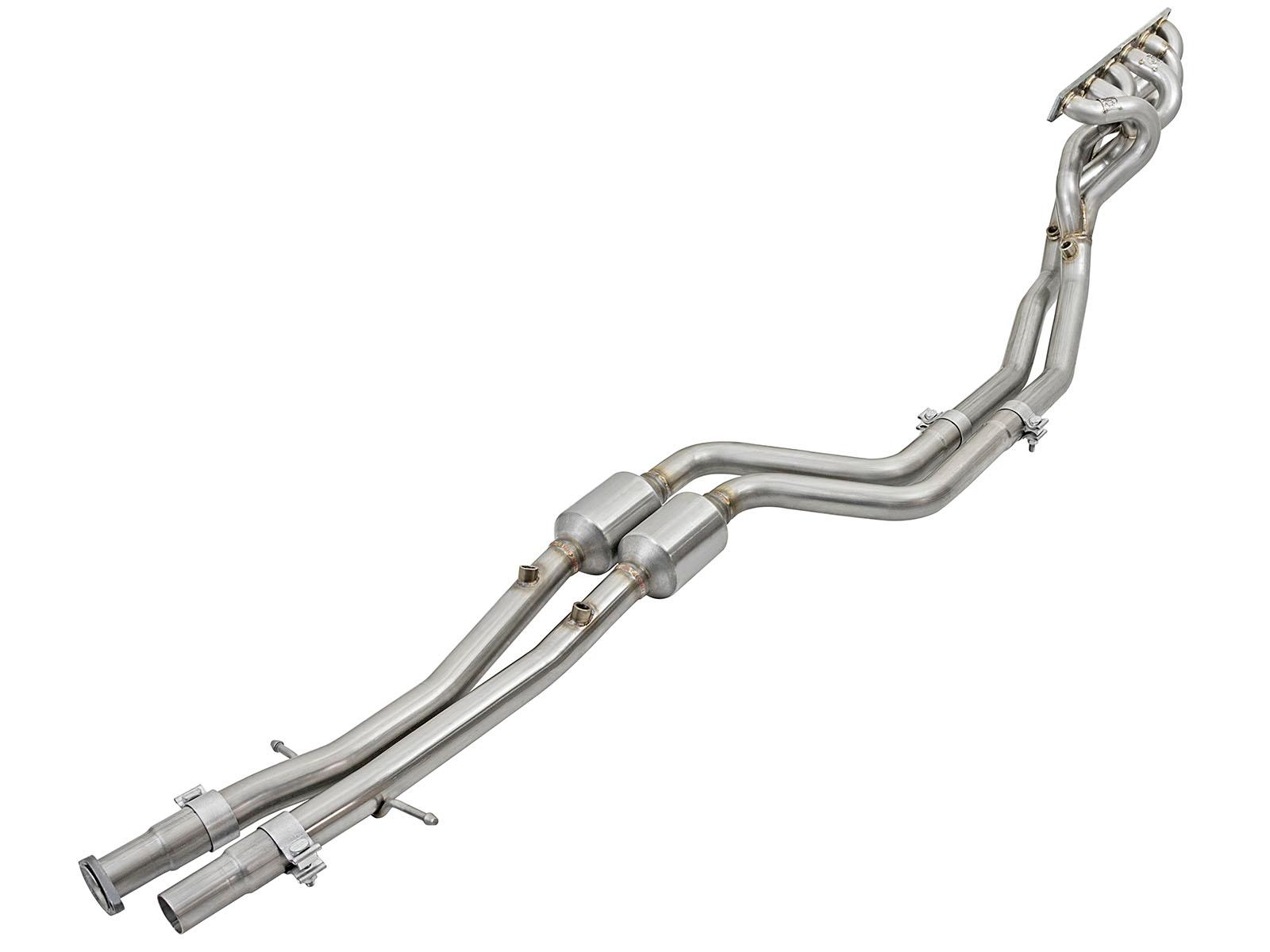 AFE Twisted Steel Long Tube Header & Mid Pipe 304 Stainless Steel w/ Cat (BMW M3 (E36) 96-99 L6-3.2L S52) - 48-36316-YC