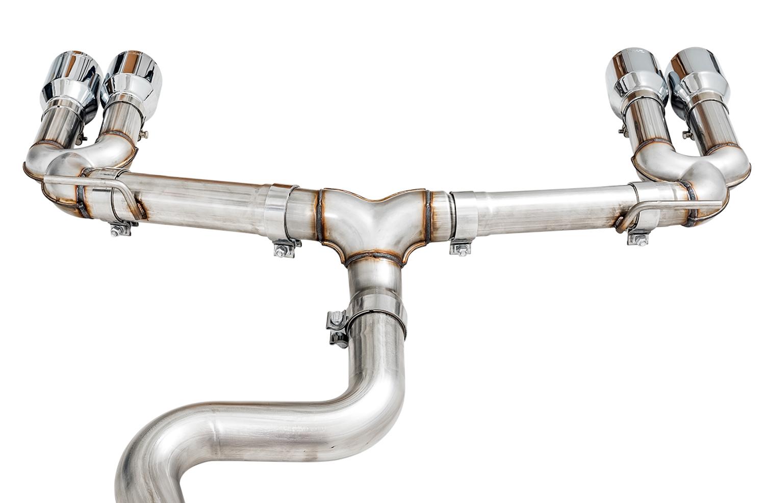 AWE Track Edition Exhaust for Audi 8V S3 - Chrome Silver Tips, 102mm - 3015-42142