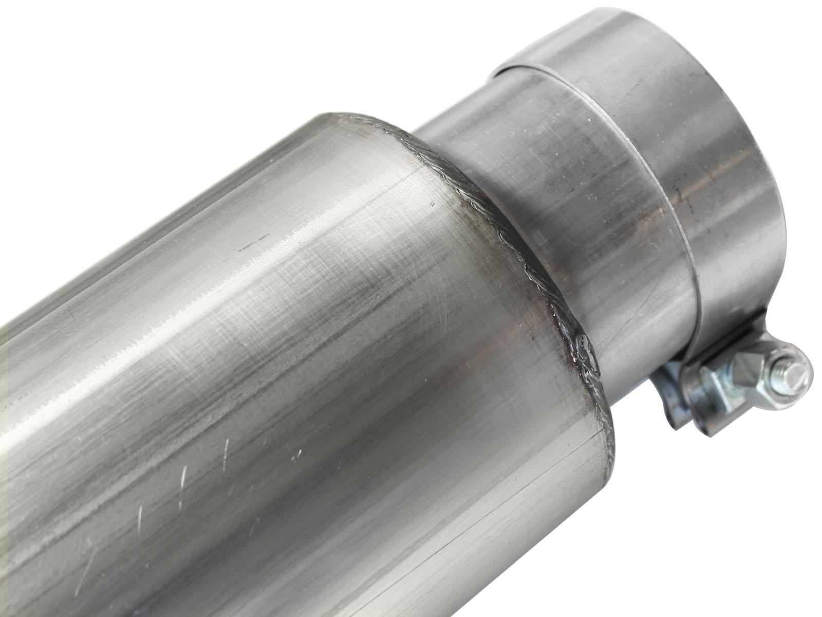 AFE Large Bore-HD 5 IN 409 Stainless Steel DPF-Back Exhaust System w/Black Tip - 49-43054-B