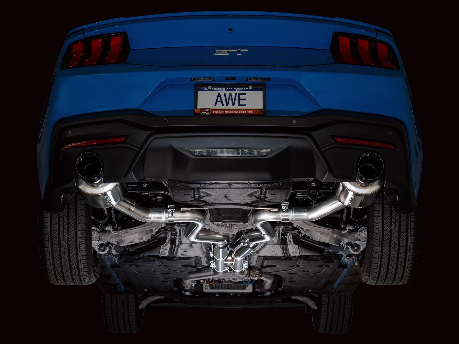 AWE Touring Edition Catback Exhaust - Dual Diamond Black Tips (2024-2026 Mustang GT) - 3015-33650