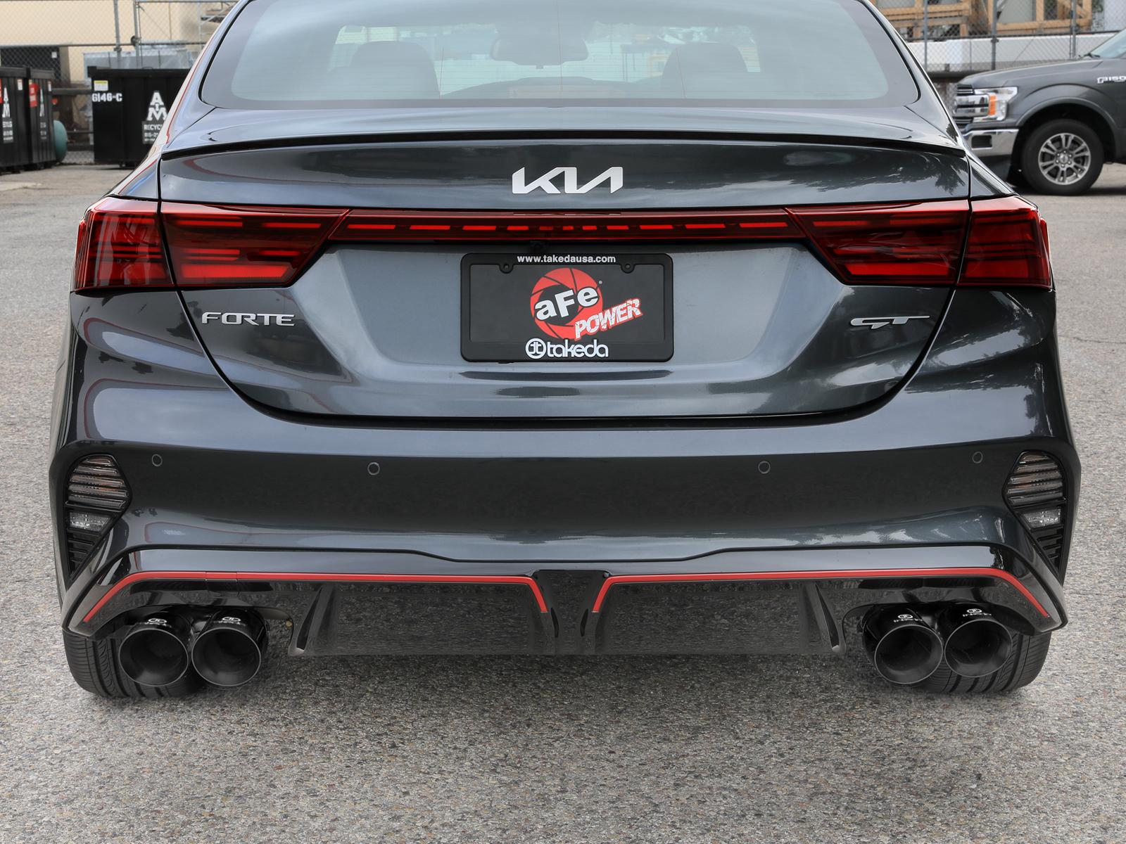 AFE Takeda 3 IN to 2-1/2 IN 304 Stainless Steel Axle-Back Exhaust w/ Black Tips (2022-2024 Forte GT) - 49-37039-B