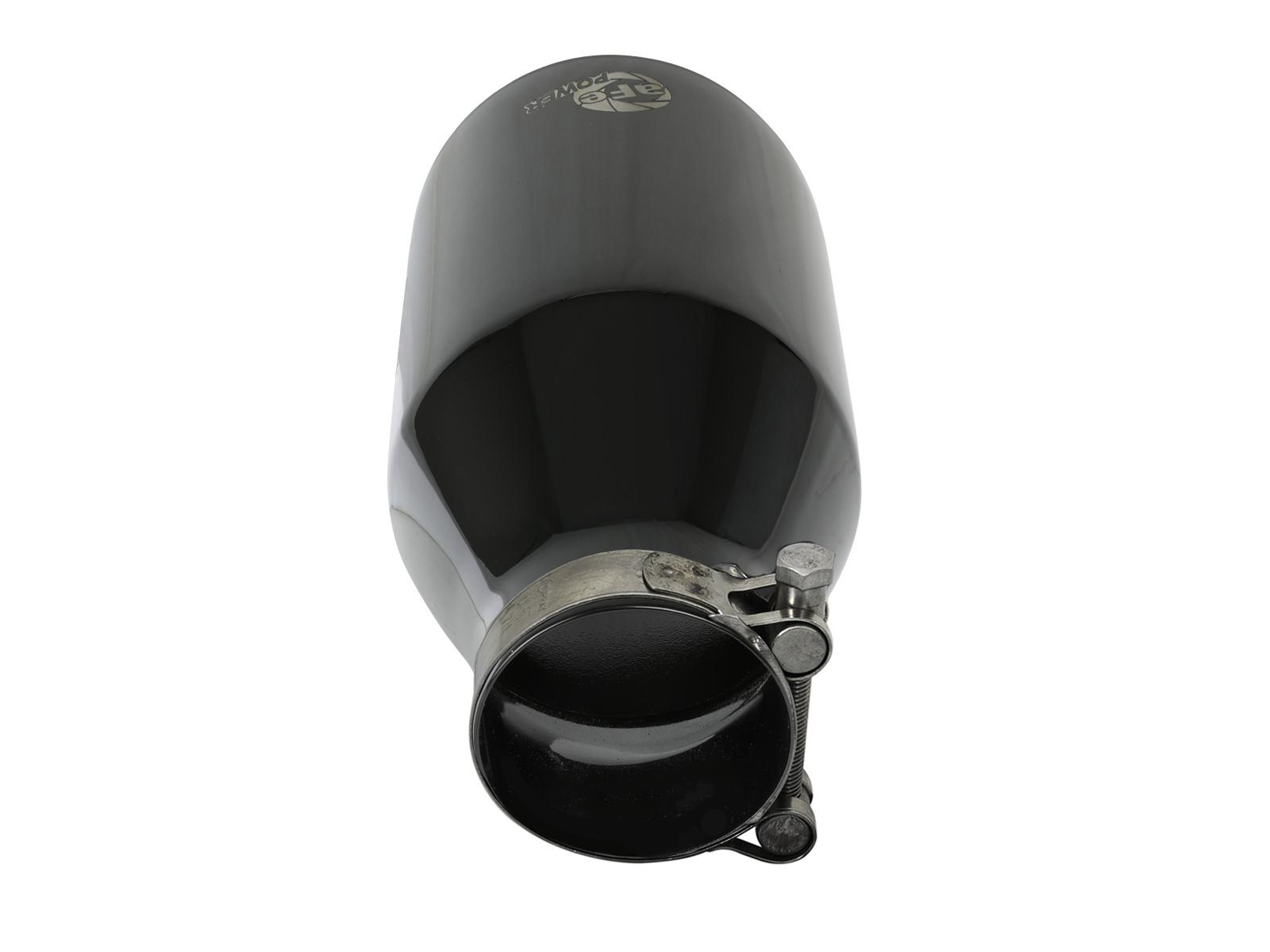 AFE MACH Force-Xp 409 Stainless Steel Clamp-on Exhaust Tip Black (2-1/2 IN Inlet x 4-1/2 IN Outlet x 9 IN L) - 49T25454-B091