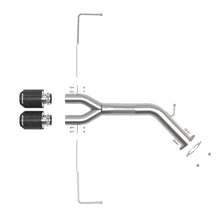 AFE Takeda 3 IN to 2-1/2 IN 304 Stainless Steel Axle-Back Exhaust Carbon Fiber Tip (Hyundai Veloster 19-20 L4-1.6L (t)) - 49-37012-C