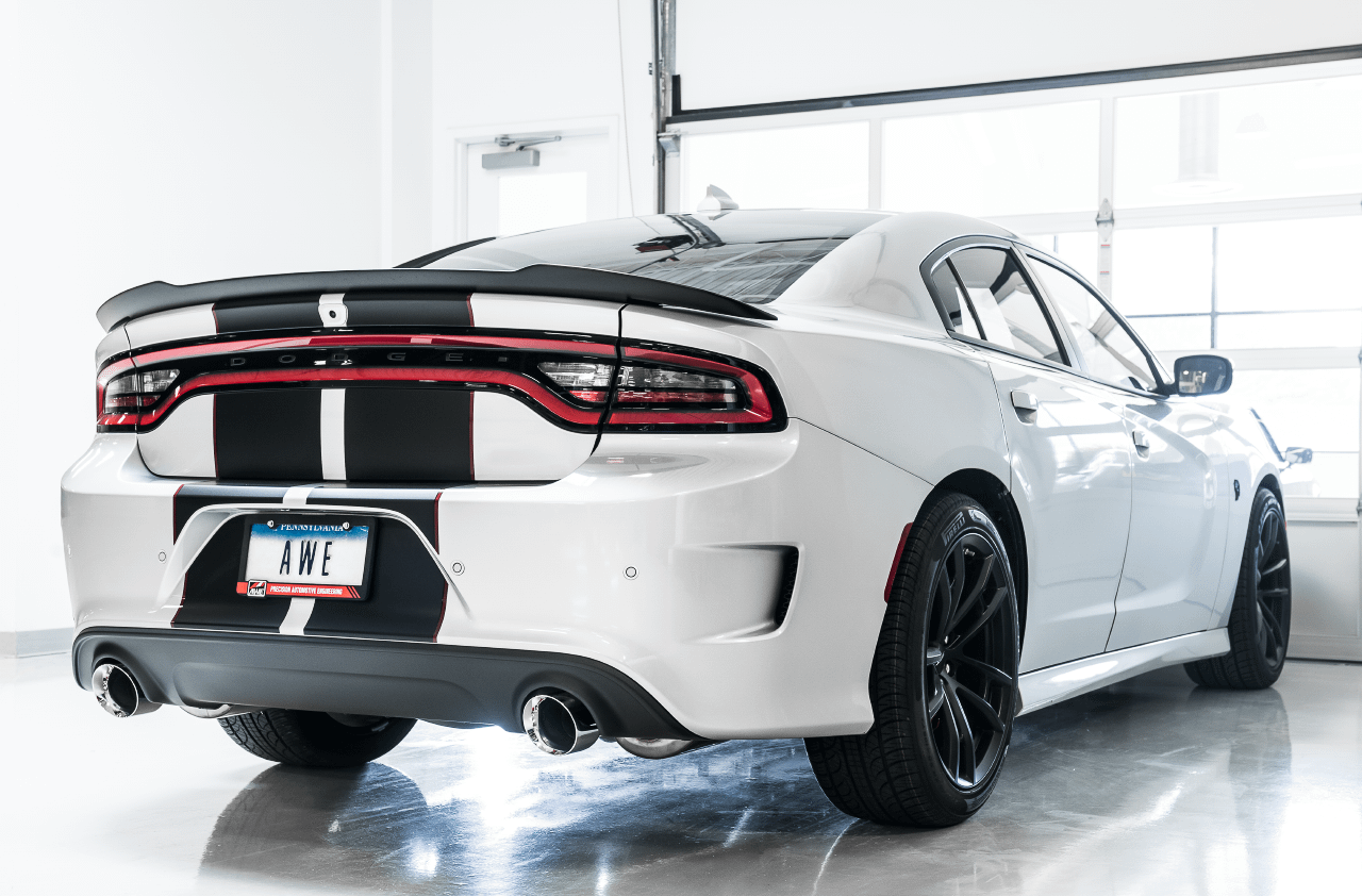 AWE 3015-32112 AWE Track Edition Exhaust - Silver Tips (2015-2020 Dodge Charger 6.4L / 6.2L SC)