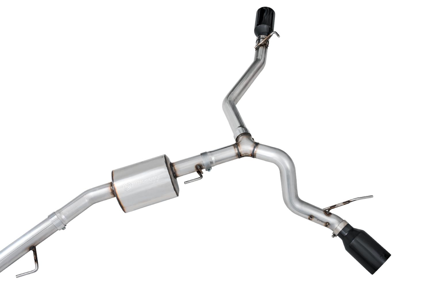AWE Tread Edition Catback Dual Exhaust for Jeep JT 3.6L - Diamond Black Tips (2020-2021 Jeep Gladiator) - 3015-33101