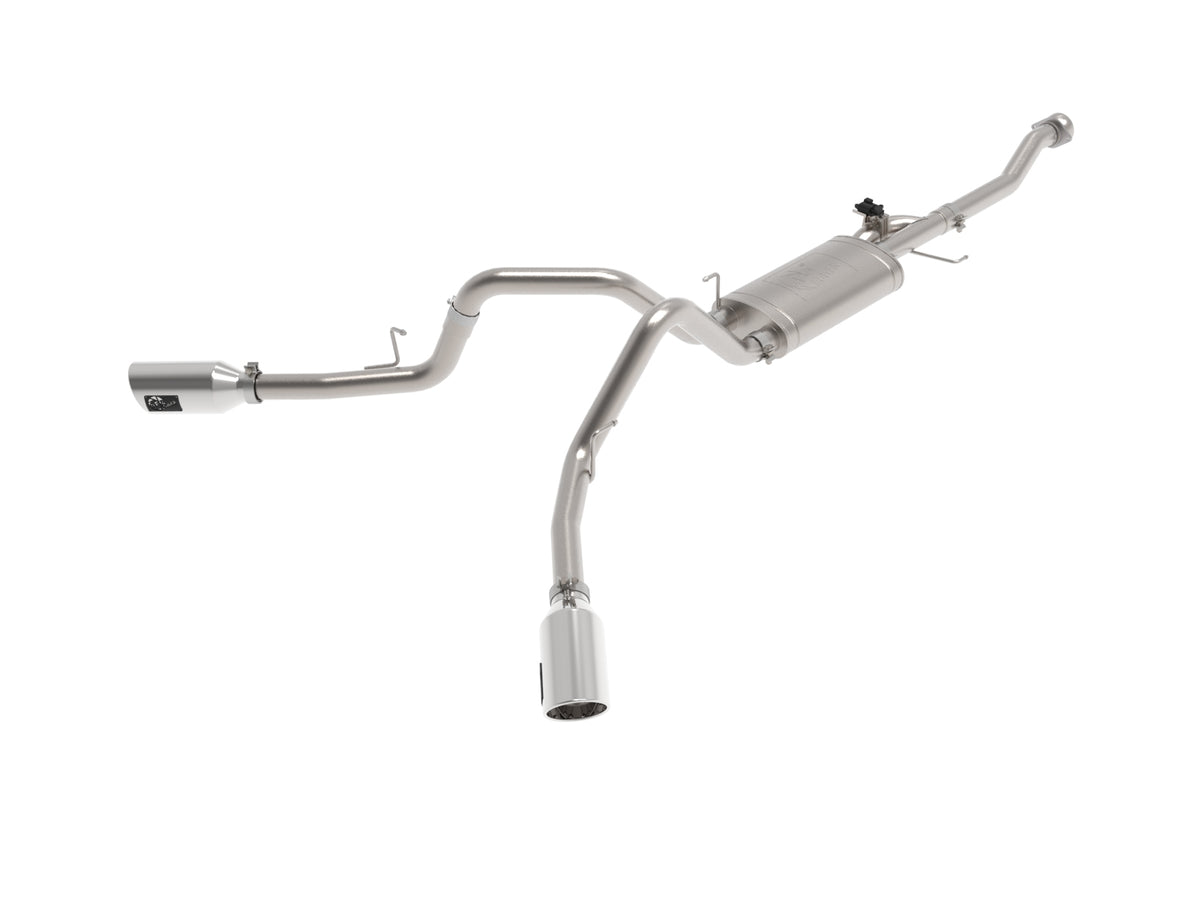 AFE 49-33129-P Gemini XV 3 IN 304 Stainless Steel Cat-Back Exhaust System w/ Cut-Out Polished (2021-2025 Ford F-150 V6-2.7 TT / 3.5L TT / V8-5.0L)