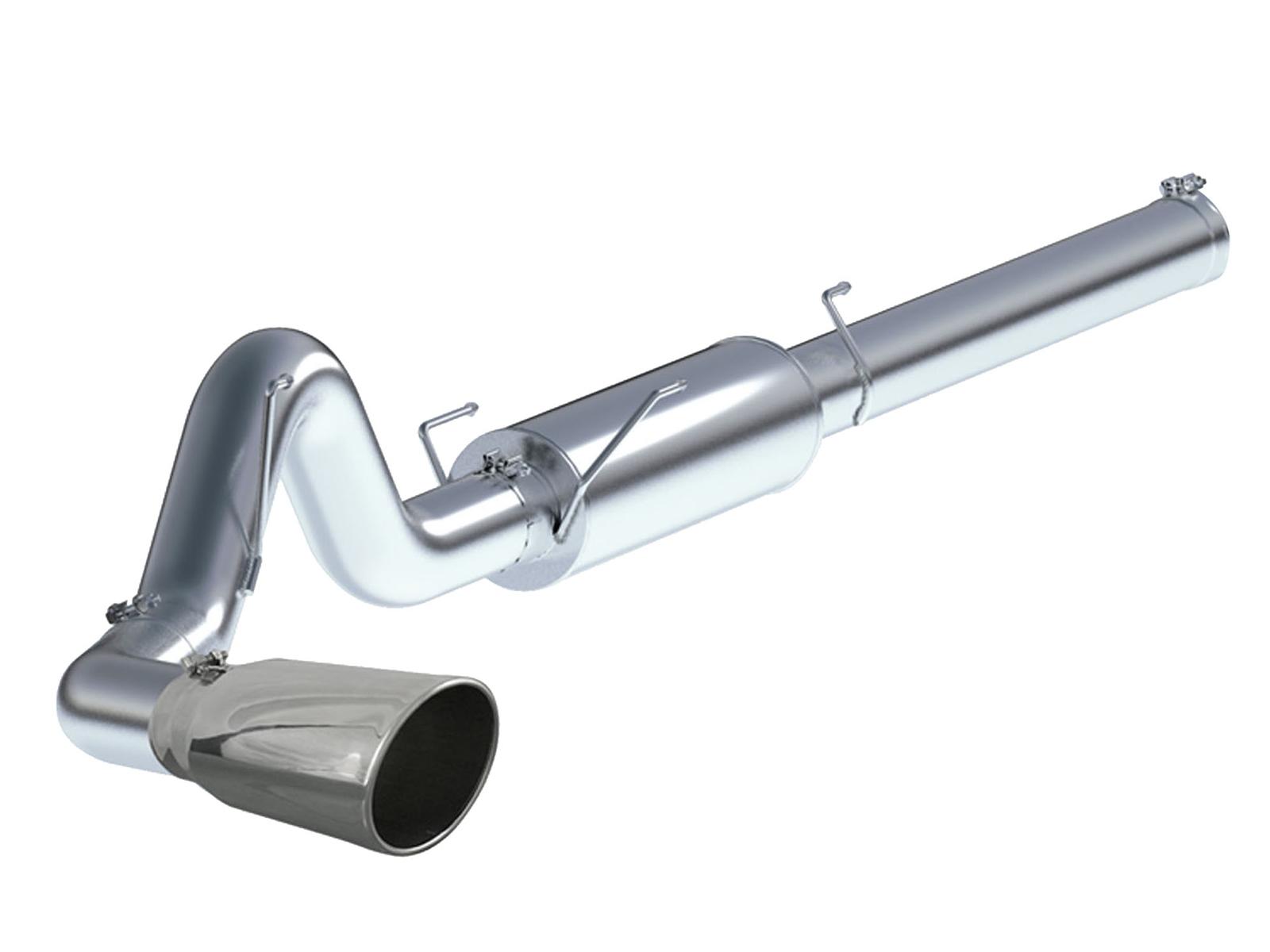 AFE Large Bore-HD 5 IN 409 Stainless Steel Cat-Back Exhaust System w/ Polished Tip (2004-2007 Ram 2500, Ram 3500) - 49-42012