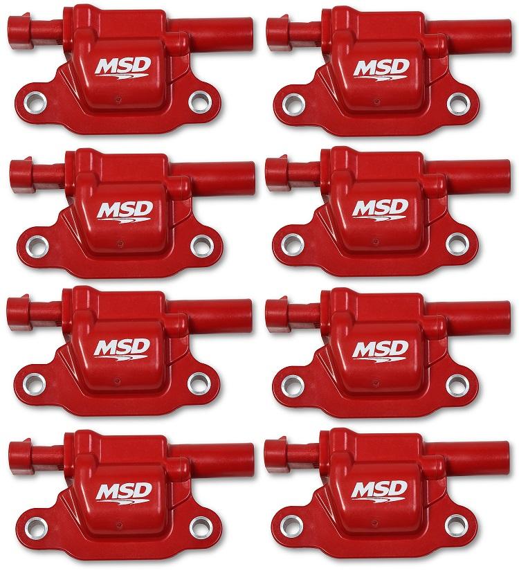 Msd 82668 Coils, Red, Square, '14 & Up Gm V8, 8-Pk