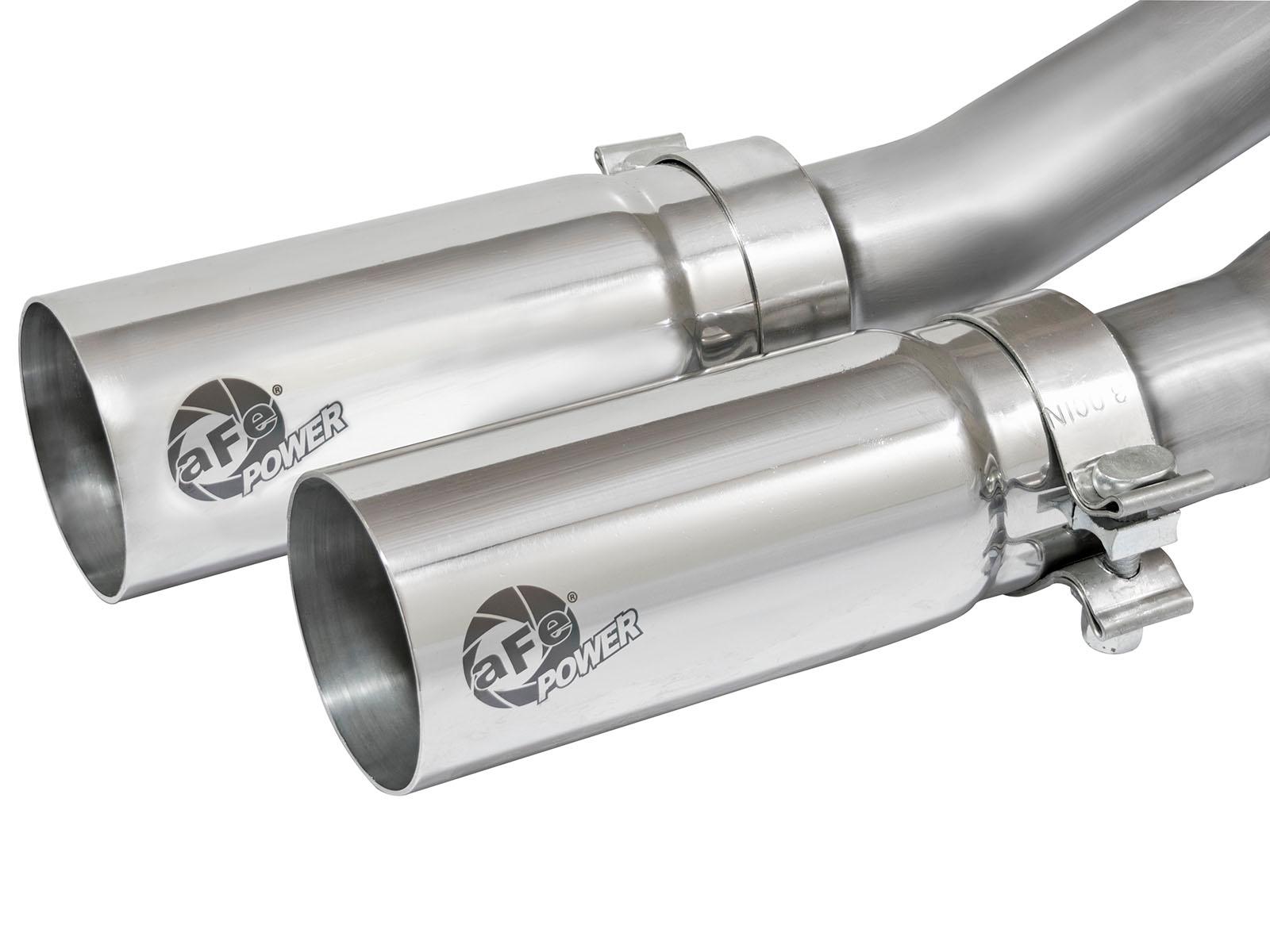 AFE Rebel Series 3 IN to 2-1/2 IN 409 Stainless Steel Cat-Back Exhaust w/ Polish Tip - 49-44070-P