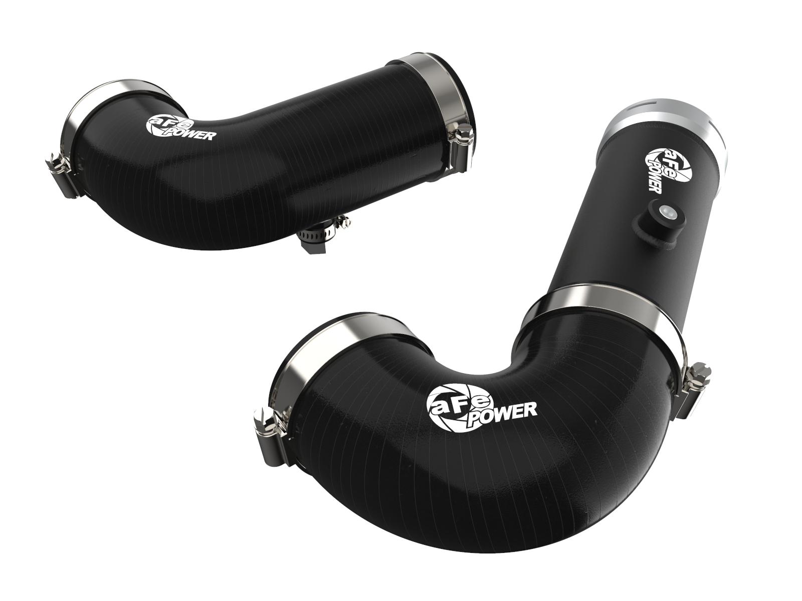 AFE BladeRunner Aluminum Hot and Cold Charge Pipe Kit Black (2020-2021 GM Trucks 3.0L) - 46-20454-B