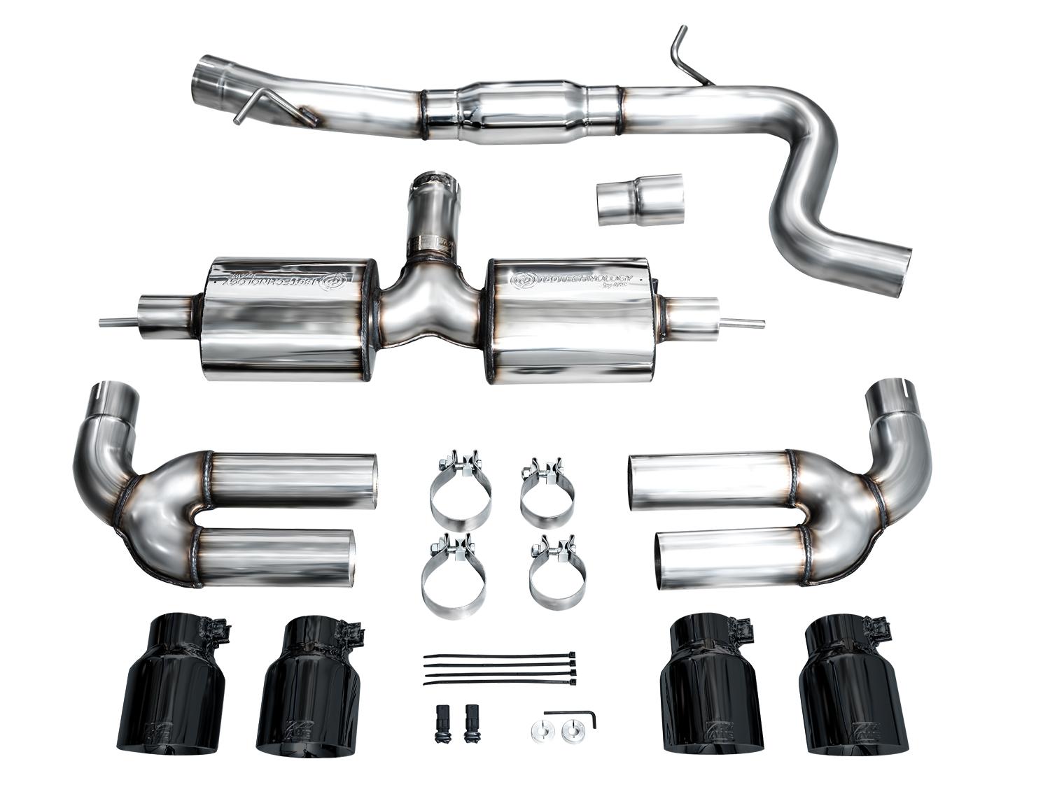AWE Touring Edition Exhaust for Audi 8Y S3 - Diamond Black Tips - 3015-43897