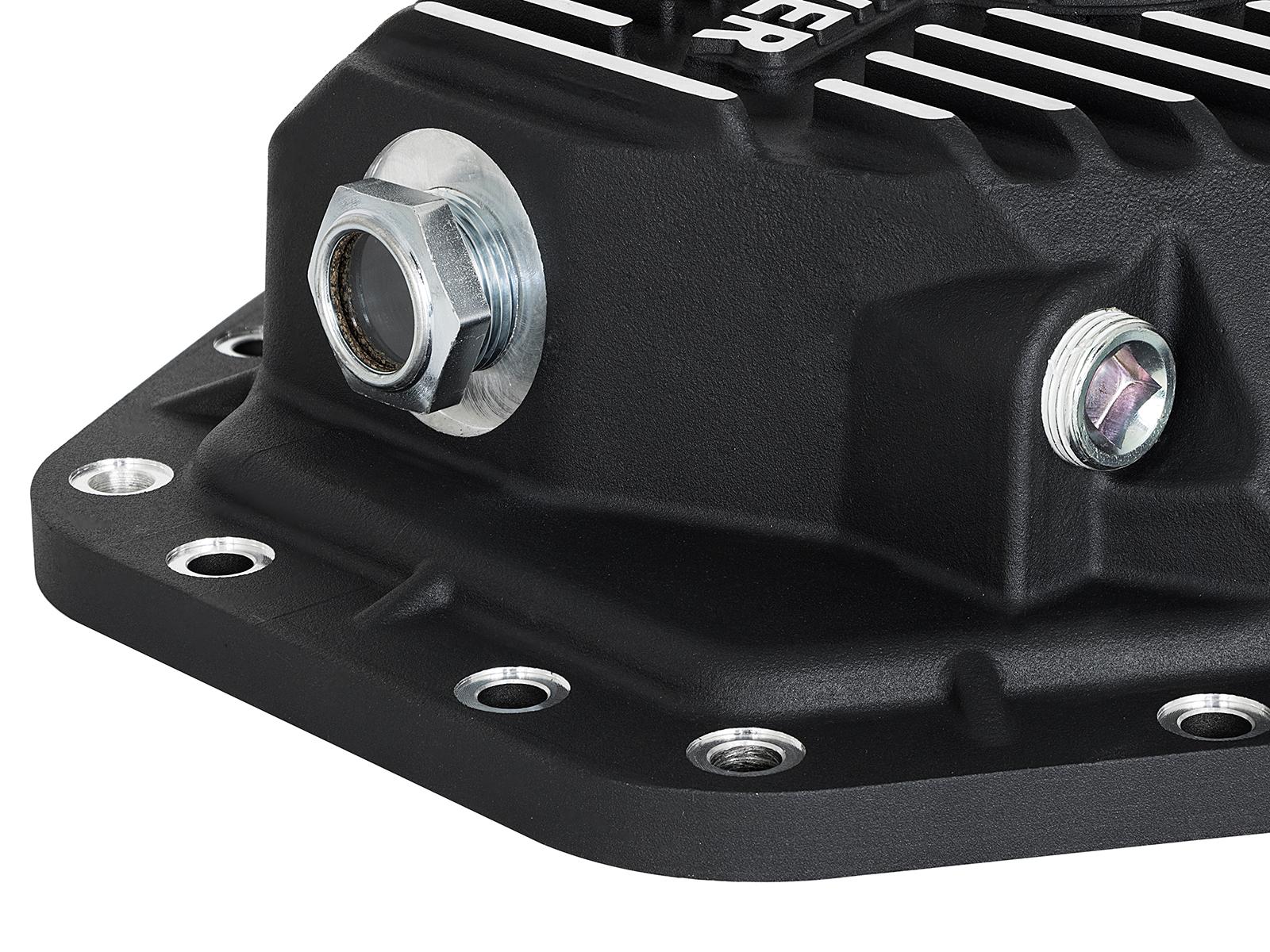 aFe POWER Pro Series Rear Differential Cover Black w/ Machined Fins (2017-2021 F-250 Super Duty, F-350 Super Duty) - 46-70352
