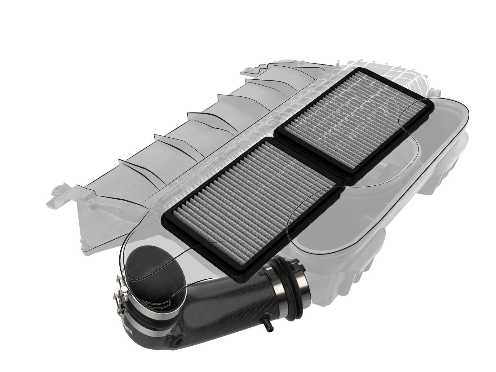 AFE 55-10014DC Super Stock Induction System w/ Pro Dry S Filters (2021+ Dodge Ram 1500 TRX V8-6.2L SC)
