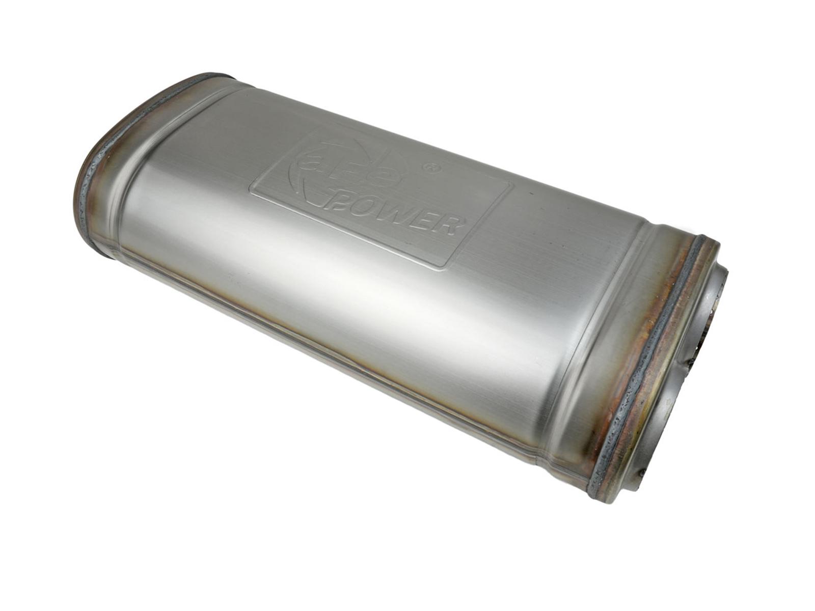 AFE MACH Force-Xp 409 Stainless Steel Muffler 3 IN Dual Inlet/Dual Outlet 5 IN H x 8 IN W x 18 IN L - Oval Body - 49M00055