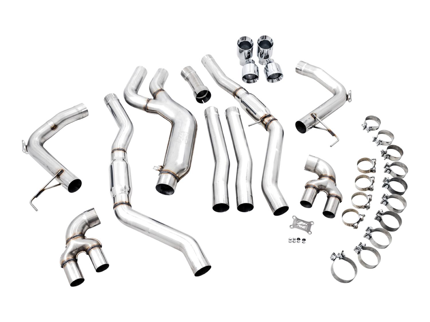 AWE Track Edition Exhaust for G20 M340i - Chrome Silver Tips (2019+ 3 Series) - 3020-42078