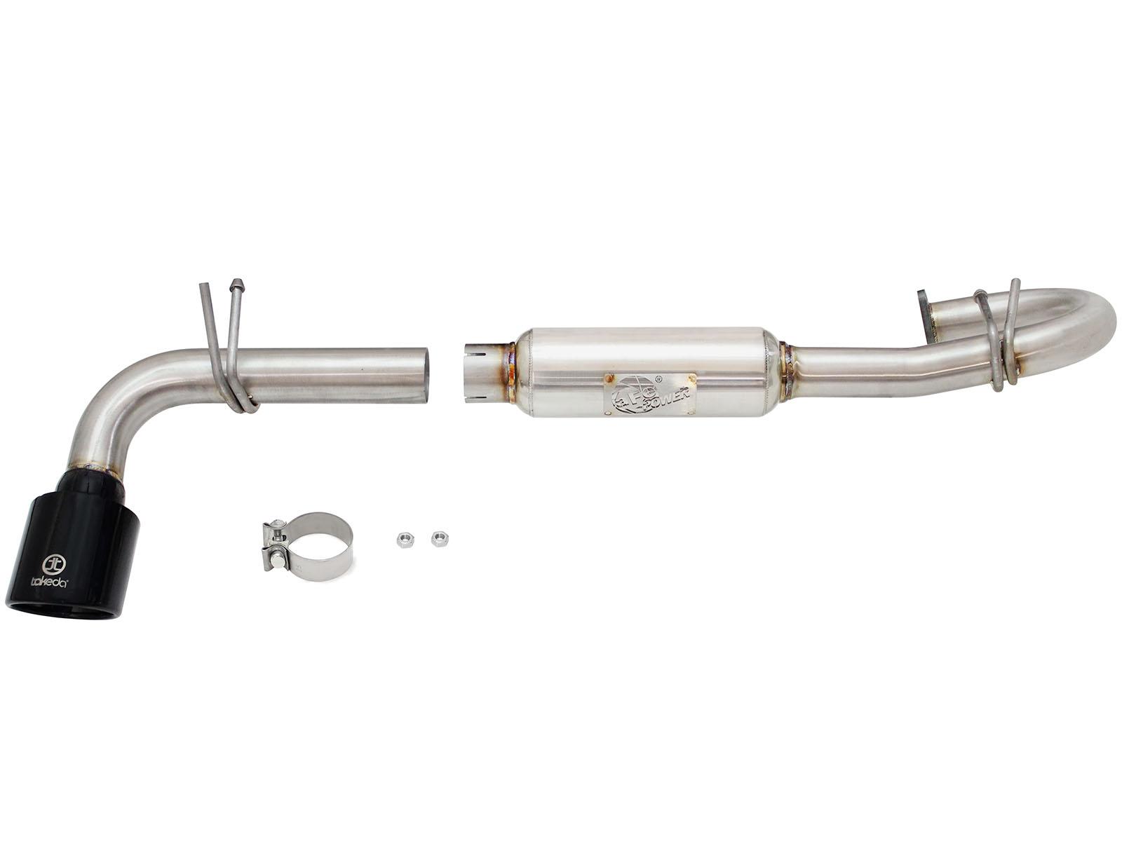AFE Takeda 2-1/4 to 2-1/2in 304 Stainless Steel Axle-Back Exhaust System w/Black Tip (2011-2016 tC) - 49-36025-B