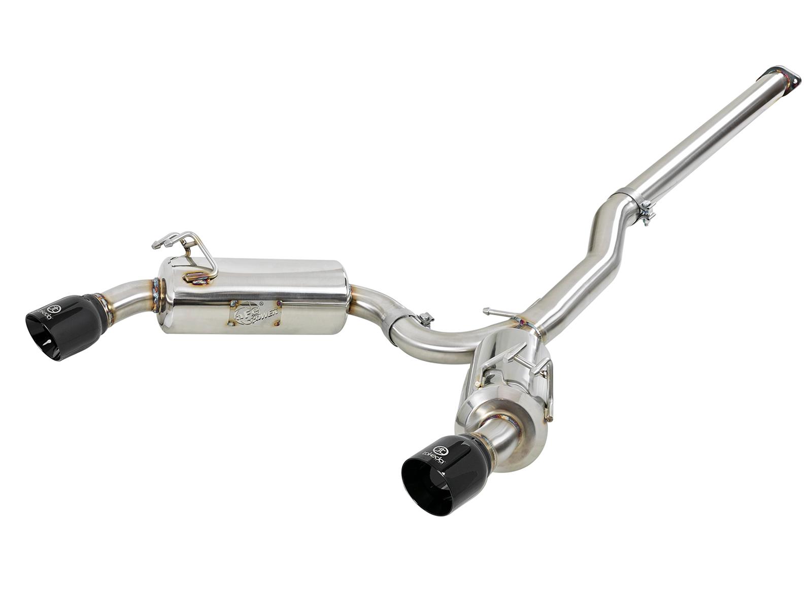 AFE Takeda 3 IN to 2-1/2 IN 304 Stainless Steel Cat-Back Exhaust w/ Black Tips (2008-2015 Lancer, Lancer, Lancer, Lancer, Lancer, Lancer, Lancer, Lancer) - 49-36701-B