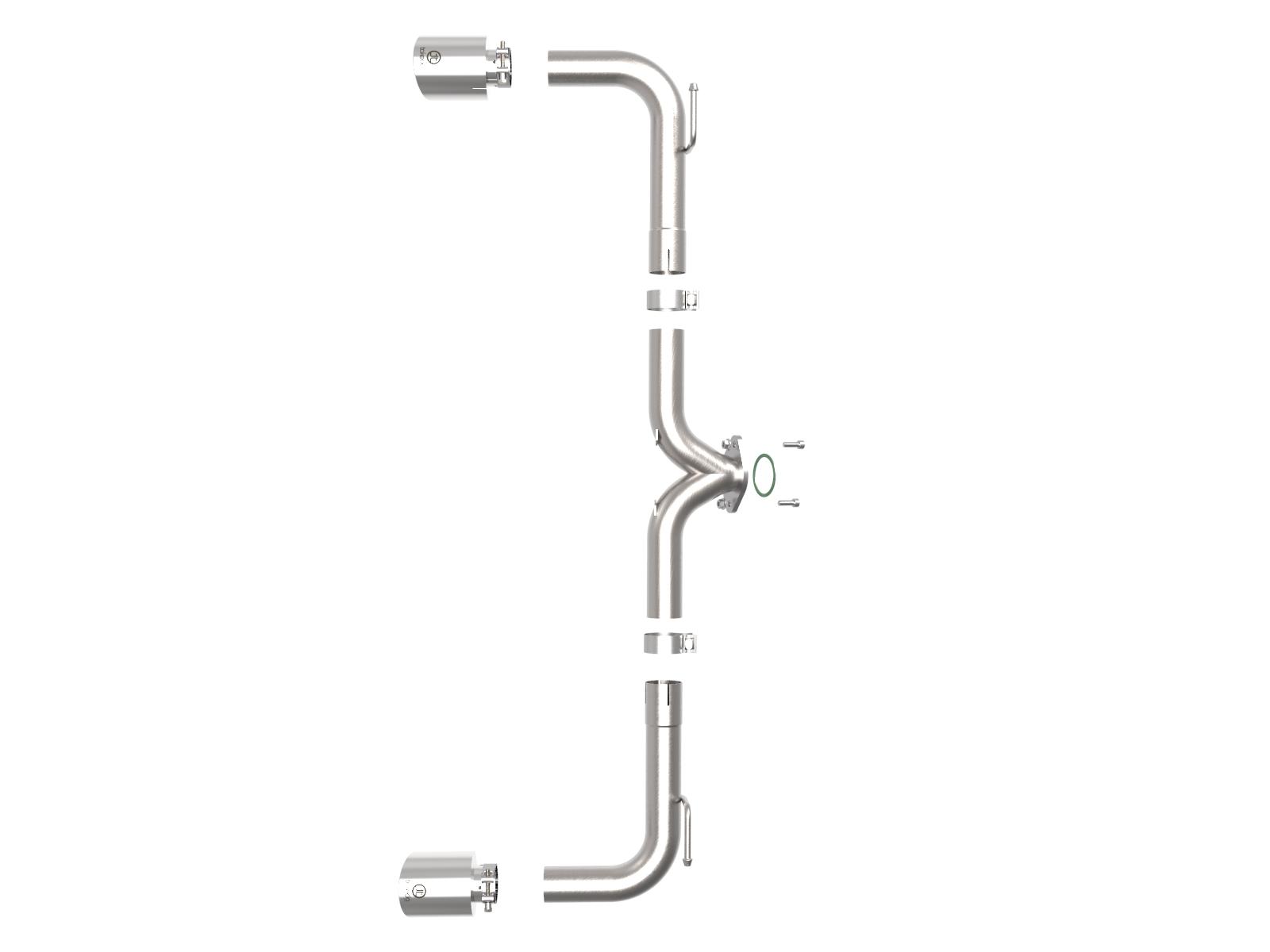 AFE Takeda 2-1/2 IN 304 Stainless Steel Axle-Back Exhaust System w/ Polished Tips (Mazda 3 14-18 L4-2.0/2.5L) - 49-37014-P