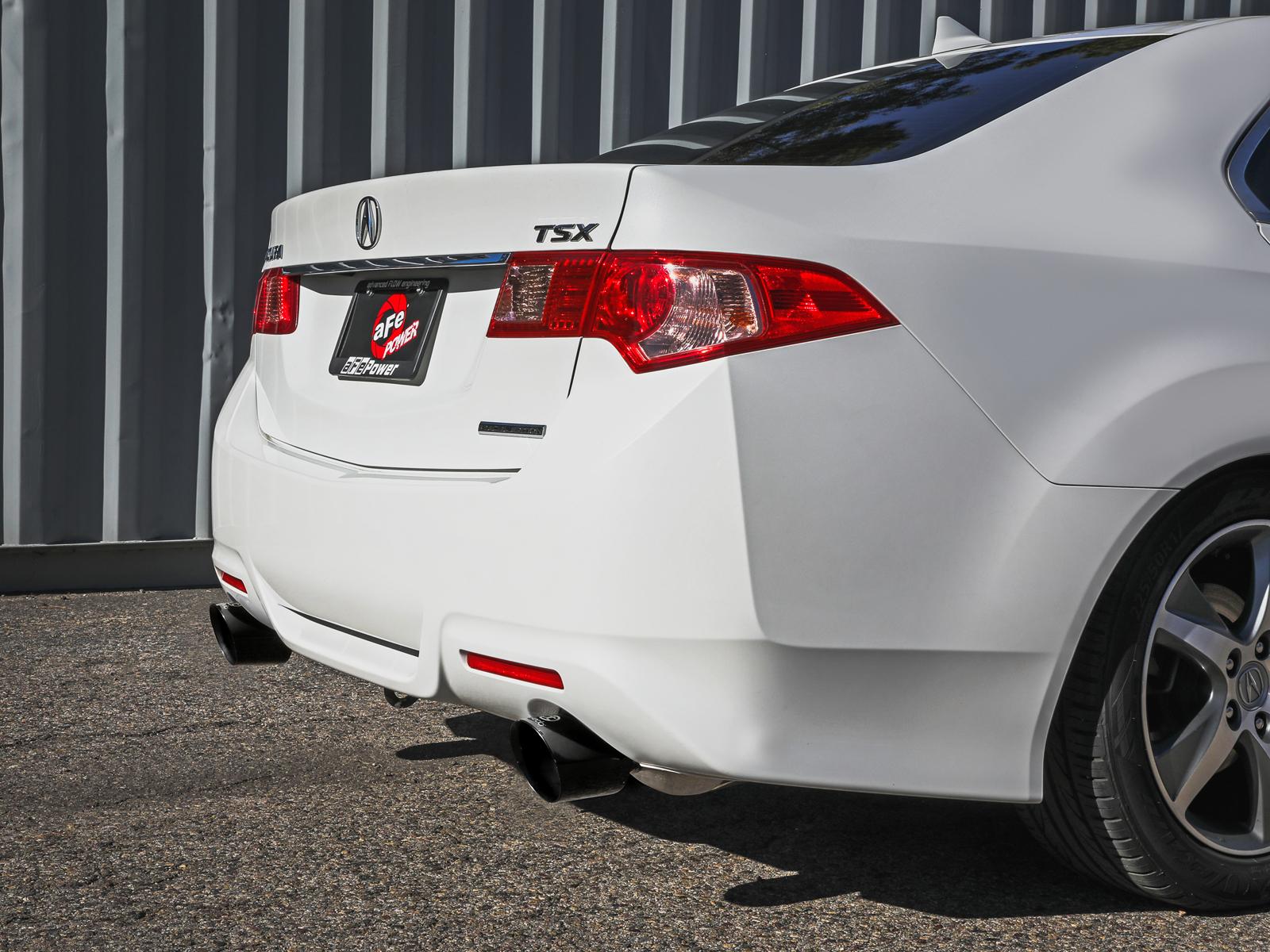 AFE Takeda 2-1/2 IN to 2-1/4 IN 304 Stainless Steel Cat-Back Exhaust System Black Acura TSX 09-14 L4-2.4L - 49-36629-B