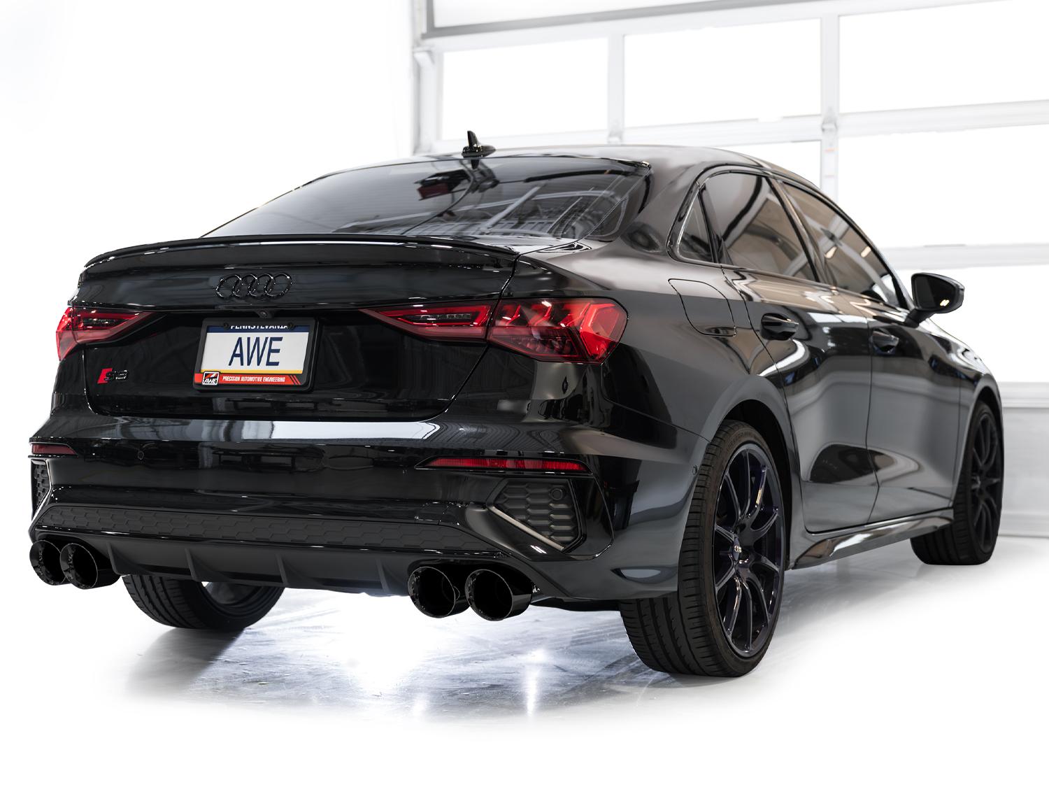 AWE Touring Edition Exhaust for Audi 8Y S3 - Diamond Black Tips - 3015-43897