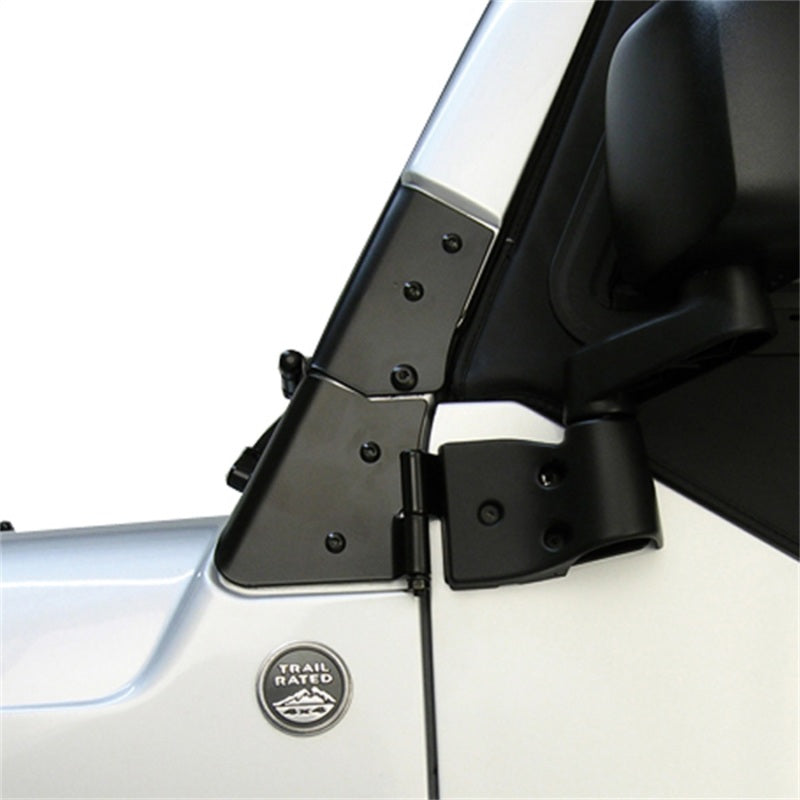 Rugged Ridge Windshield Hinge Kit Black; 97-06 Jeep Wrangler Tj - 11209.02