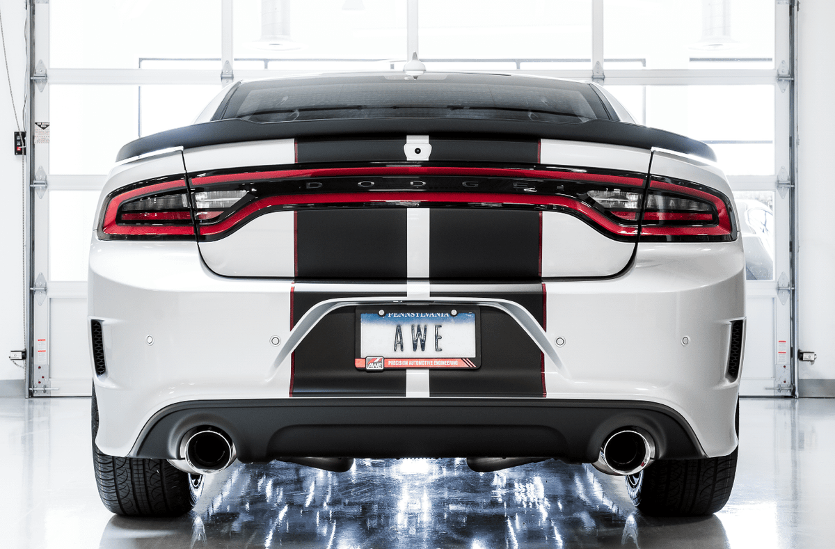 AWE Touring Edition Exhaust - Non-Resonated - Chrome Silver Tips (2015-2020 Dodge Charger 5.7L) - 3020-32060