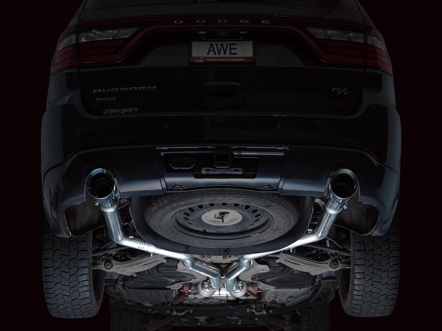AWE Track Edition Exhaust - Chrome Silver Tips (2011-2024 Dodge Durango 5.7L) - 3020-32575