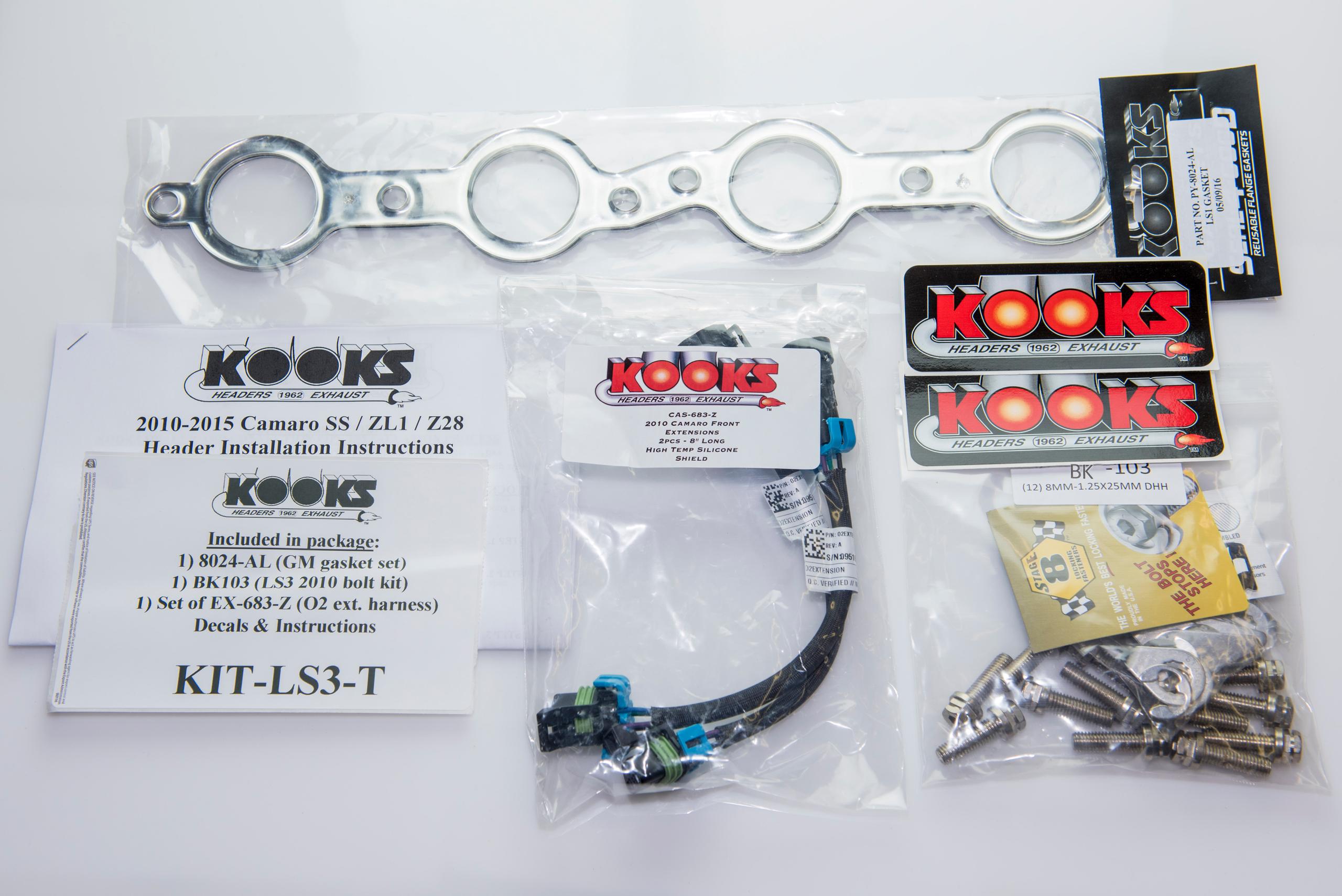 KOOKS 2010-2015 Chevrolet Camaro SS LS3/L99/ 6.2L 2012-2015 Chevrolet Camaro ZL 1 LSA 6.2L 1 7/8 x 3 Inch Stainless Steel Longtube Headers w/ 3 x 2 1/2 Inch Catted Connection Pipes For an OEM Connection (2010-2015 Camaro SS/ZL1) - 2250H420