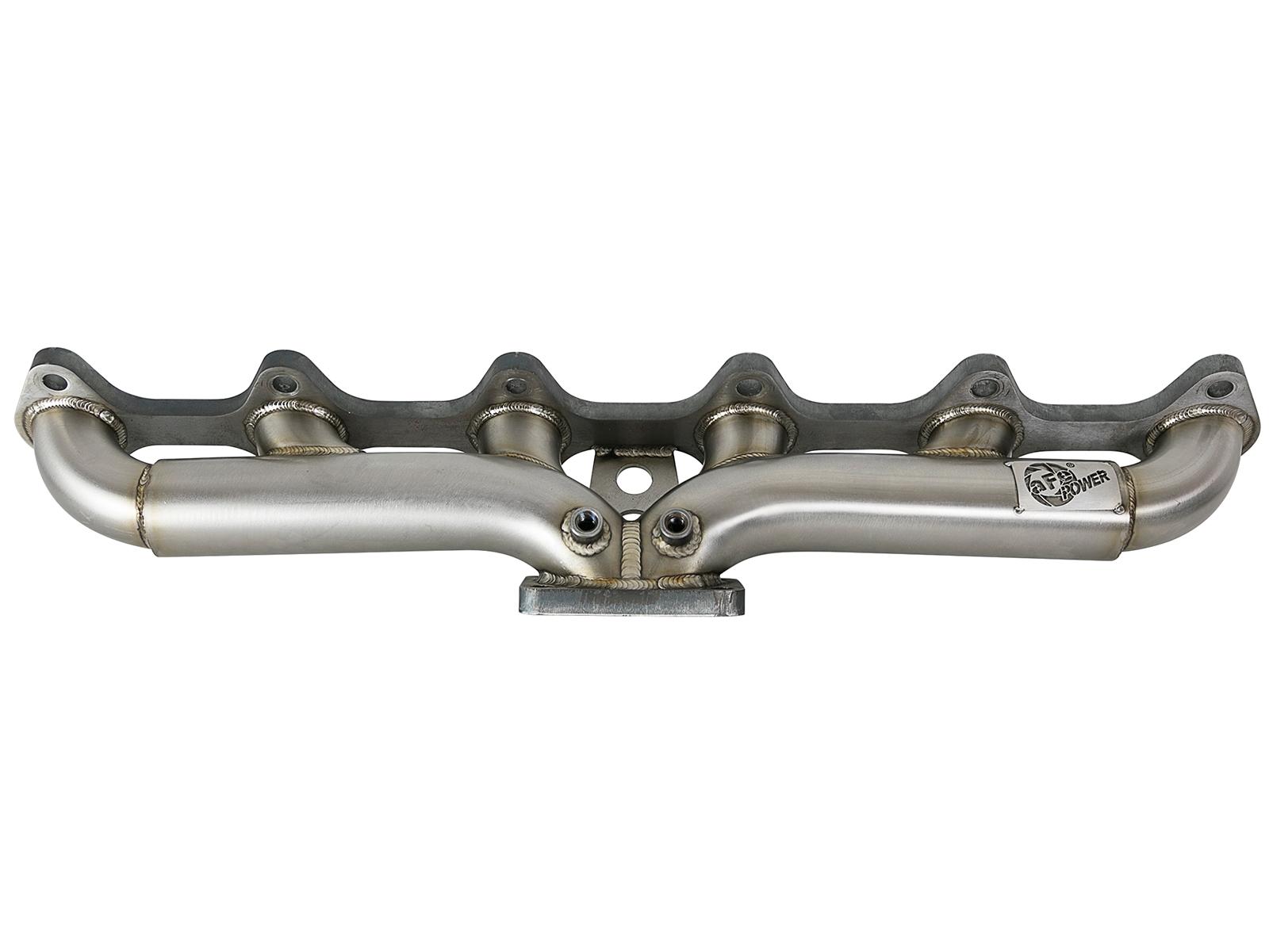 AFE Twisted Steel 304 Stainless Steel Header w/ T3 Turbo Flange (Dodge Diesel Trucks 98.5-02 L6-5.9L (td)) - 48-32020
