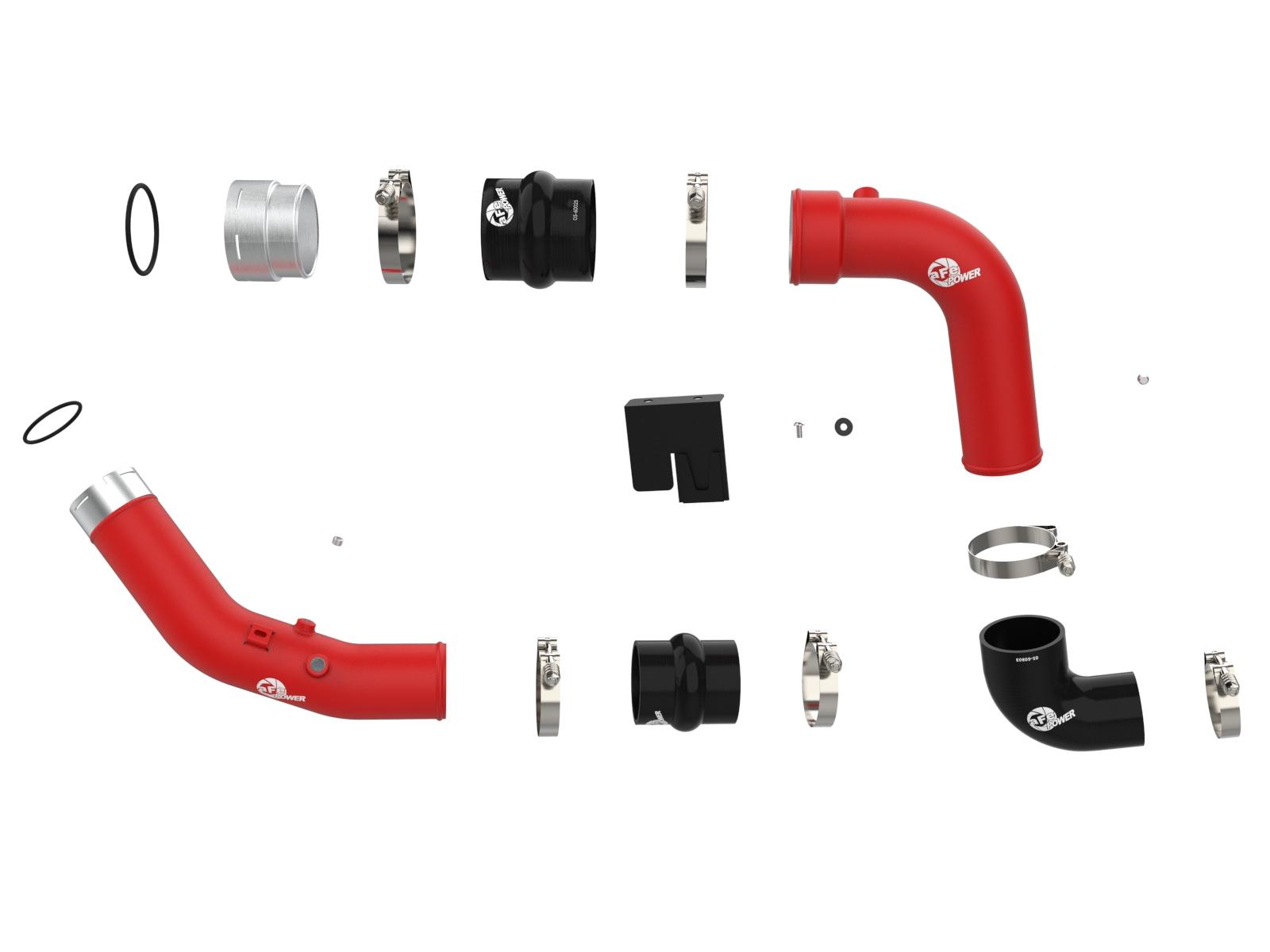AFE BladeRunner 3 IN Aluminum Hot and Cold Charge Pipe Kit Red (2023-2024 F-250 Super Duty , F-350 Super Duty) - 46-20684-R