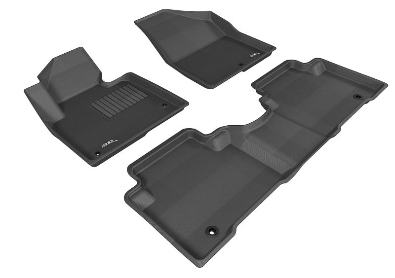 3D MAXpider 2013-2018 Hyundai Santa Fe Sport Kagu 1st & 2nd Row Floormats - Black
