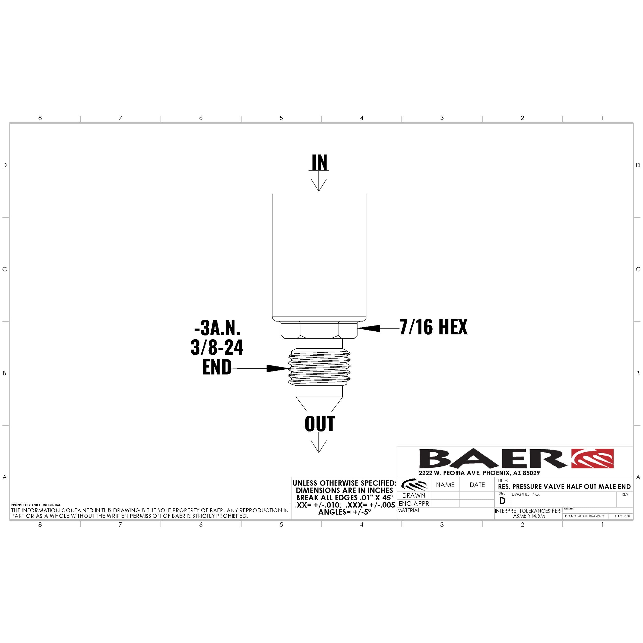 Baer Resid Pressure Valve - 6805147
