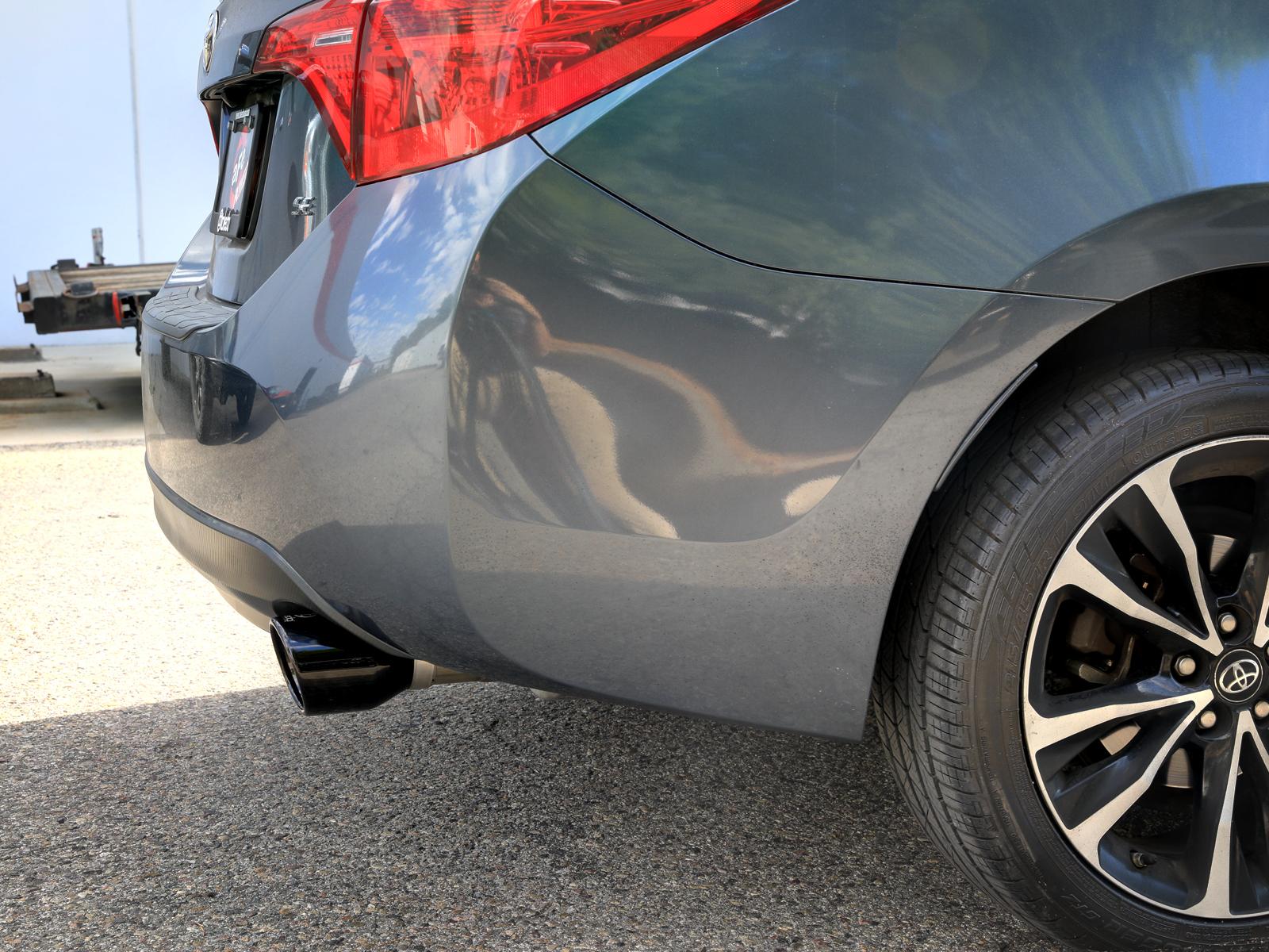 AFE Takeda 2-1/2 IN 304 Stainless Steel Axle-Back Exhaust System w/ Black Tip (2014-2019 Corolla) - 49-36083-B