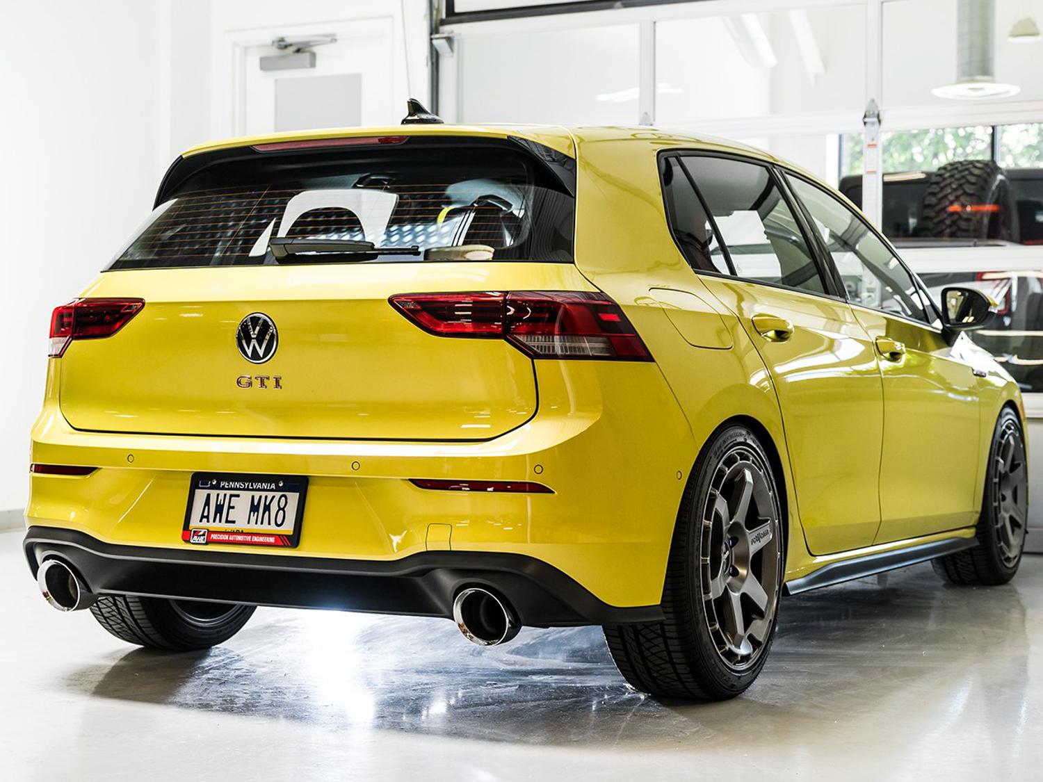 AWE Track Edition Catback Exhaust - Chrome Silver Tips (2022-2023 Volkswagen MK8 GTI) - 3020-32658
