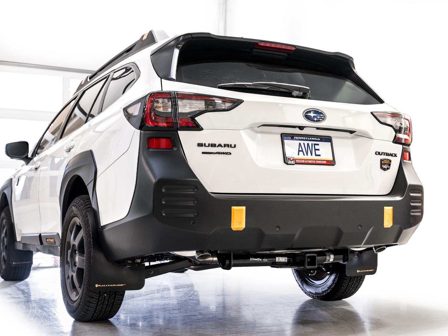 AWE 0FG Exhaust - Dual BashGuards (2020+ Subaru Outback 2.4T) - 3015-38246