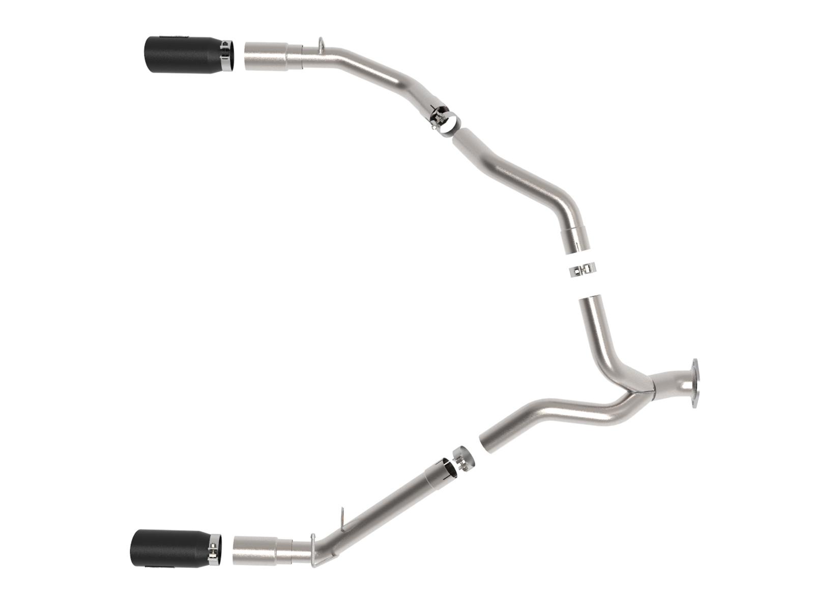 AFE Large Bore-HD 5 IN 409 Stainless Steel DPF-Back Exhaust System w/Black Tip (2020-2021 1500) - 49-42080-B
