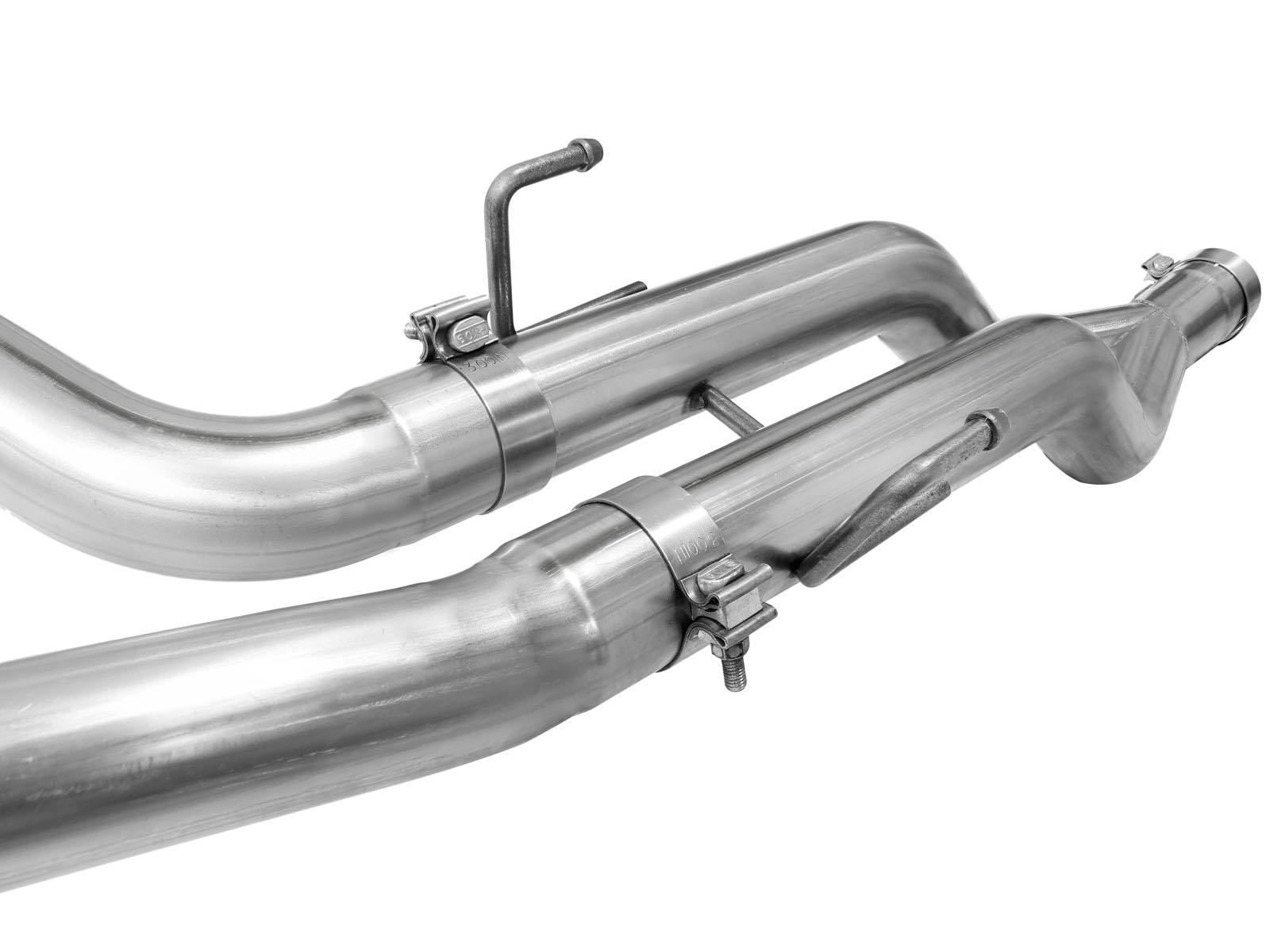 AFE Large Bore-HD 3 IN 409 Stainless Steel DPF-Back Exhaust System w/Polished Tip (2014-2019 1500, 1500 Classic) - 49-42045-P