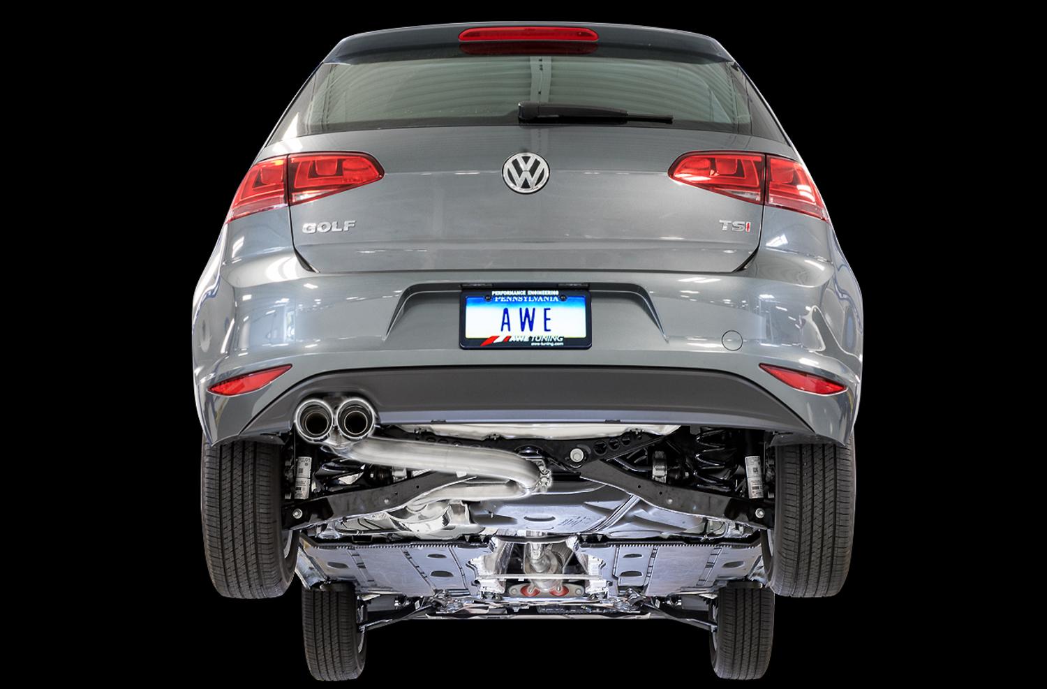 AWE Tuning VW MK7 Golf 1.8T Track Edition Exhaust w/Chrome Silver Tips (90mm) - 3020-22020