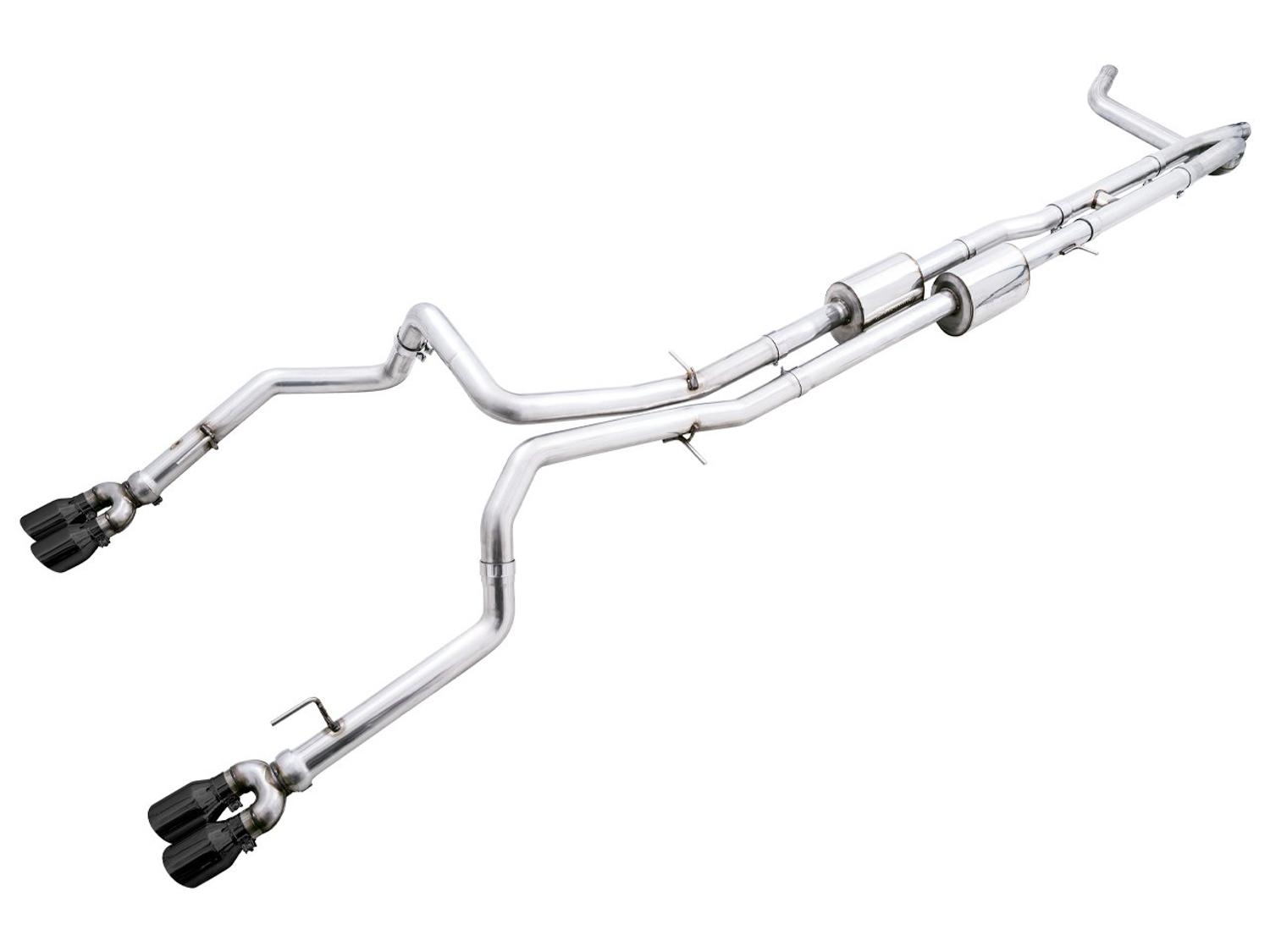 AWE 0FG Catback Exhaust - Quad Diamond Black Tips (2022-2023 GMC Silverado ZR2 / Sierra AT4X) - 3015-43284