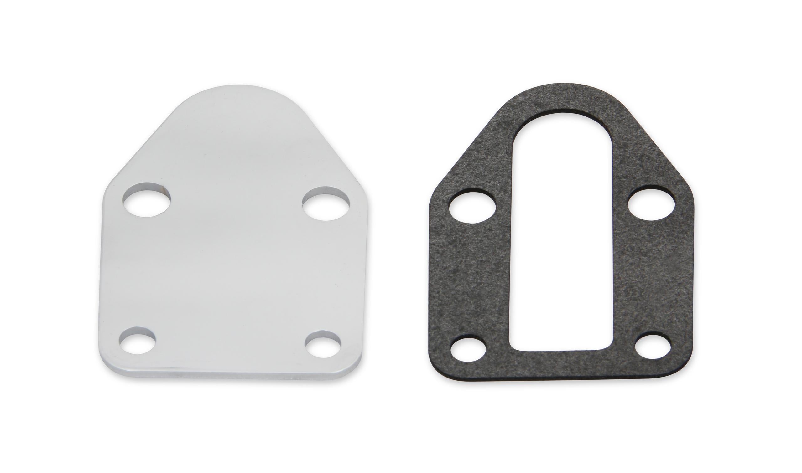 Mr. Gasket Fuel Pump Block Off Plate -Chrome.  - 1515
