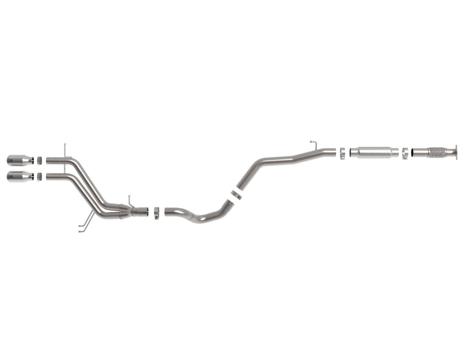 AFE Takeda Cat-Back Exhaust System w/ Dual Rear-Exit Polished Tip (2013-2017 Veloster) - 49-37018-P
